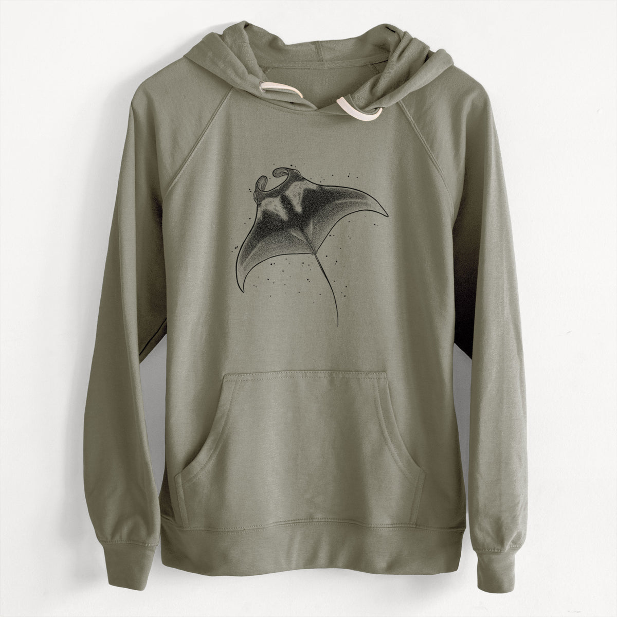 CLEARANCE - Reef Manta Ray - Ꮇonula alfredi  - Unisex Slim Fit Loopback Terry Hoodie