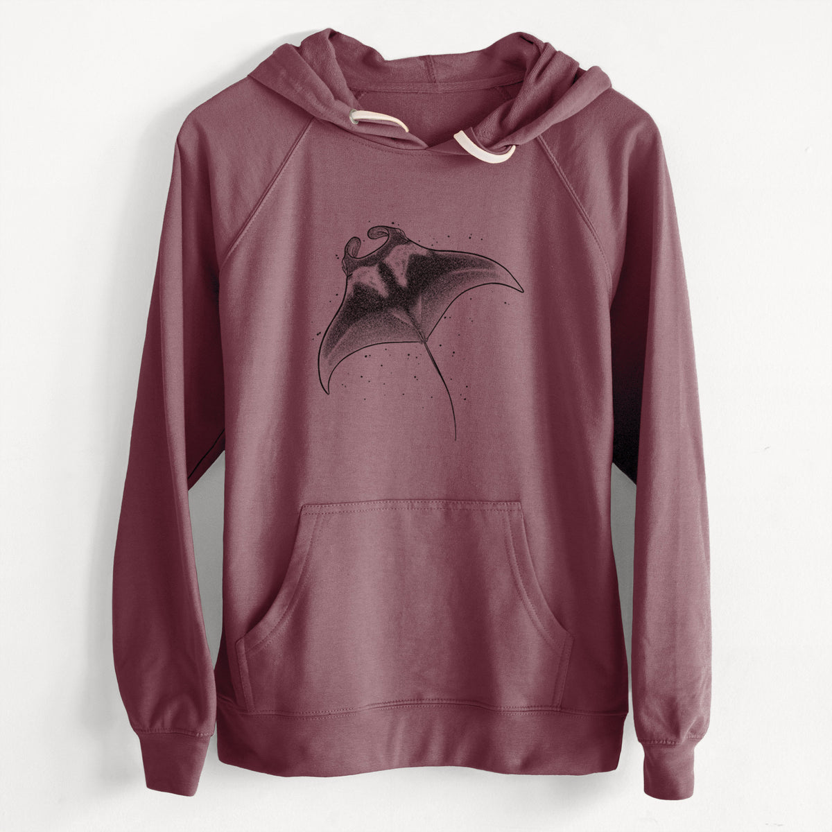 CLEARANCE - Reef Manta Ray - Ꮇonula alfredi  - Unisex Slim Fit Loopback Terry Hoodie