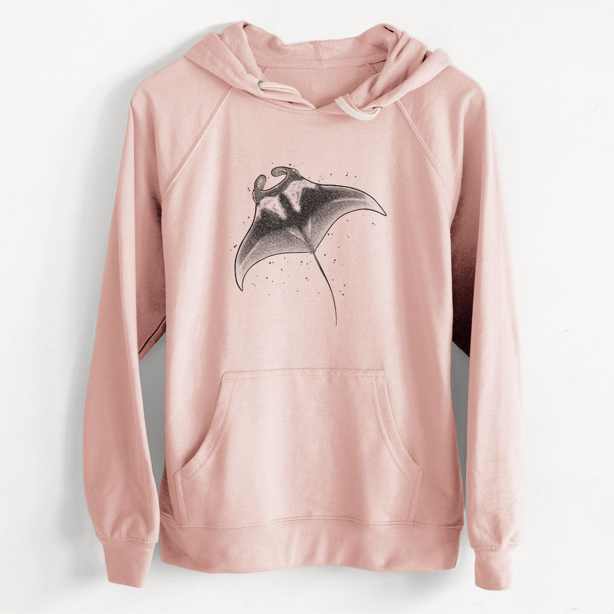 CLEARANCE - Reef Manta Ray - Ꮇonula alfredi  - Unisex Slim Fit Loopback Terry Hoodie