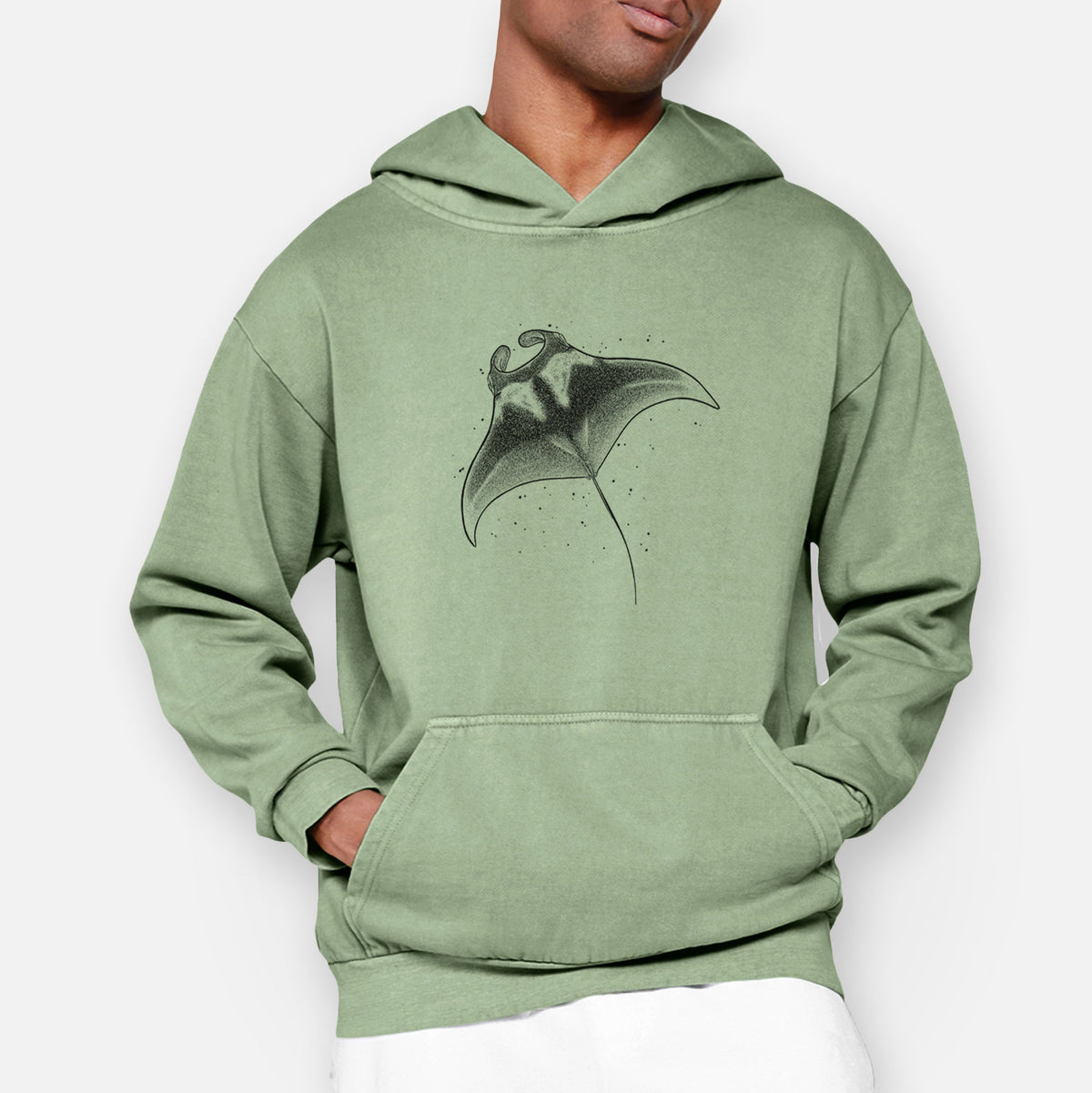 Reef Manta Ray - Ꮇonula alfredi  - Urban Heavyweight Hoodie