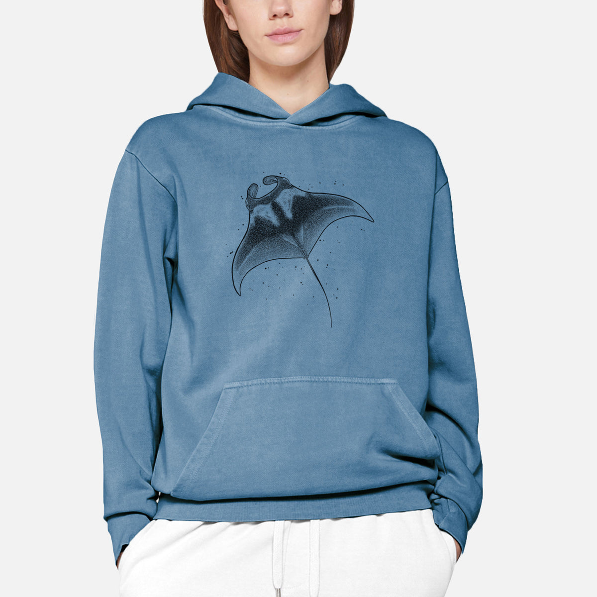 Reef Manta Ray - Ꮇonula alfredi  - Urban Heavyweight Hoodie