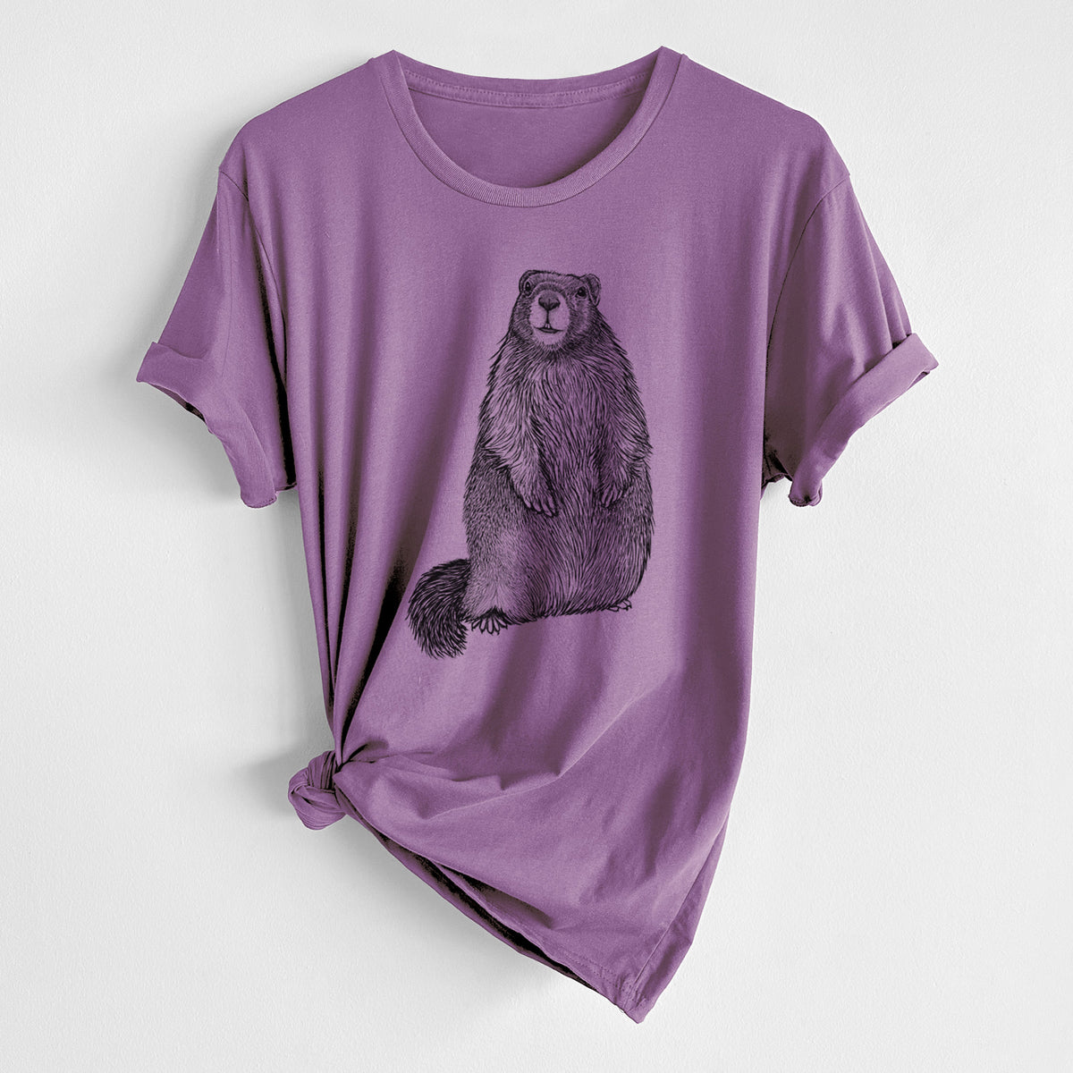 CLOSEOUT - Yellow-bellied Marmot - Marmota flaviventris - Unisex Crewneck - Made in USA - 100% Organic Cotton