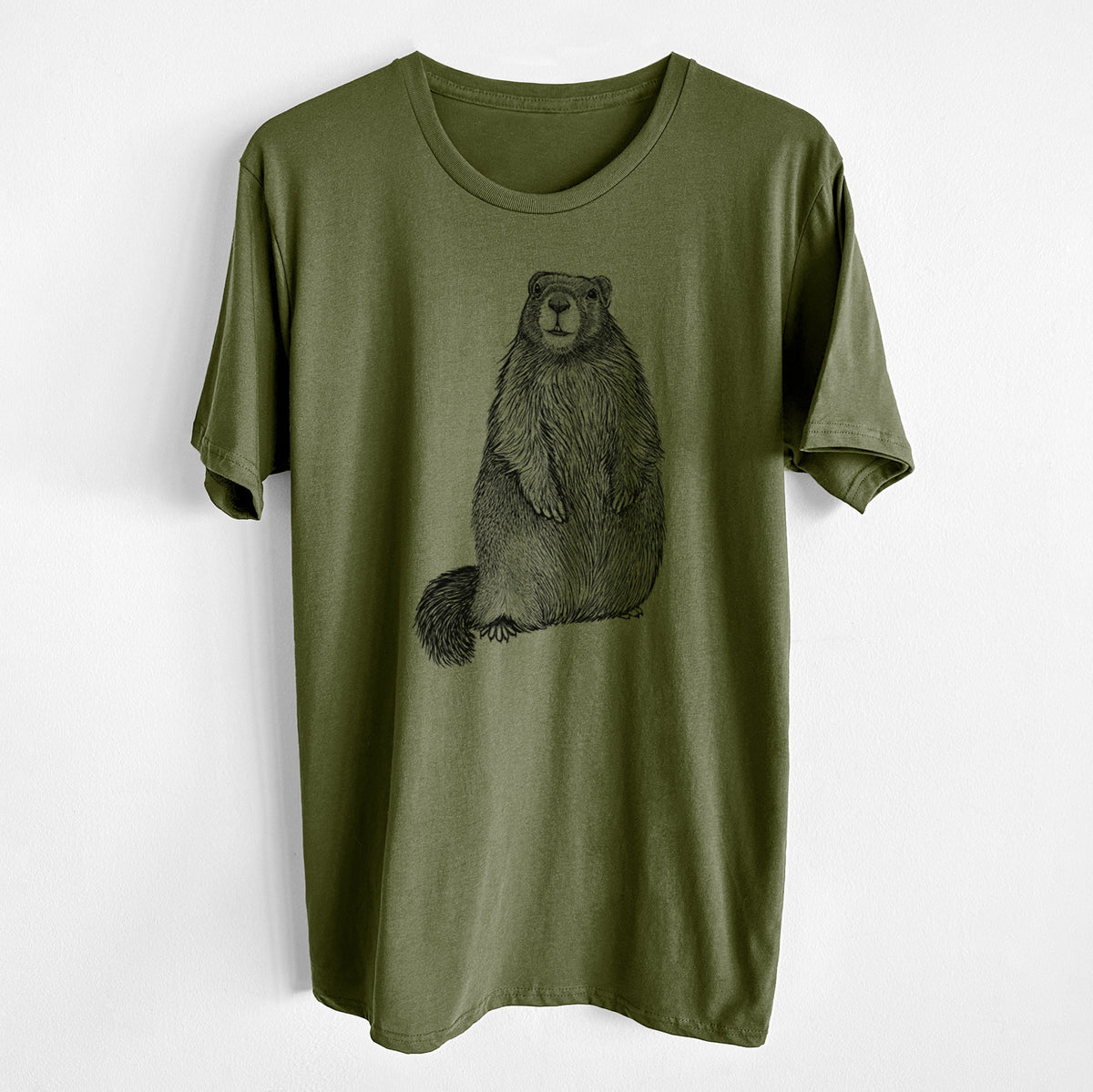 CLOSEOUT - Yellow-bellied Marmot - Marmota flaviventris - Unisex Crewneck - Made in USA - 100% Organic Cotton