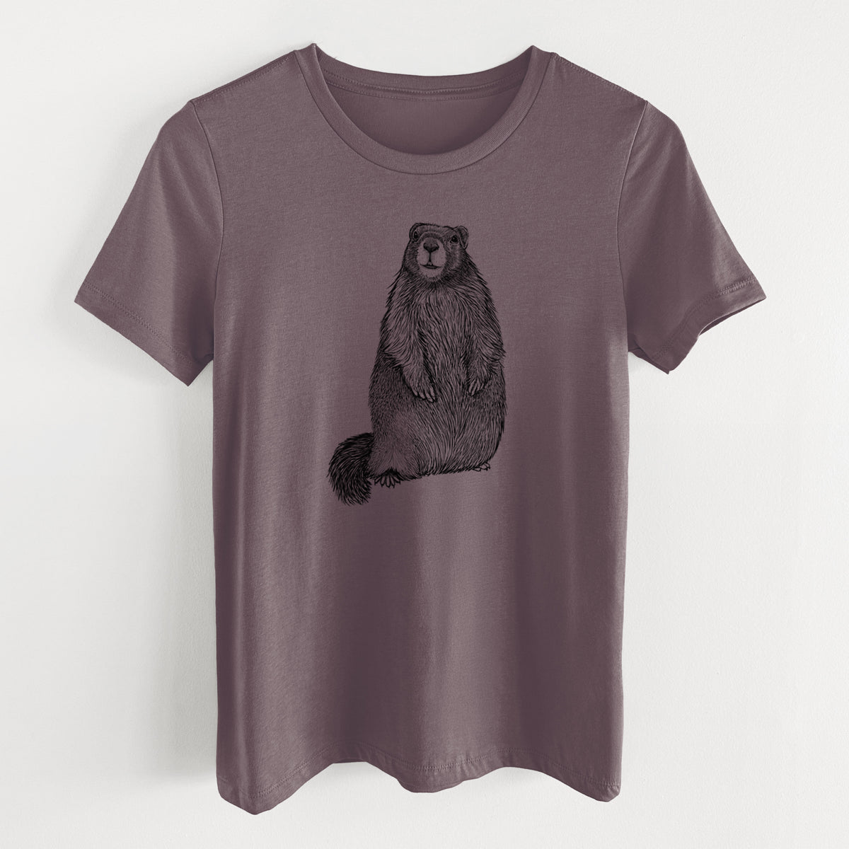 Yellow-bellied Marmot - Marmota flaviventris - Women&#39;s Lightweight Relaxed Fit 100% Cotton Crewneck