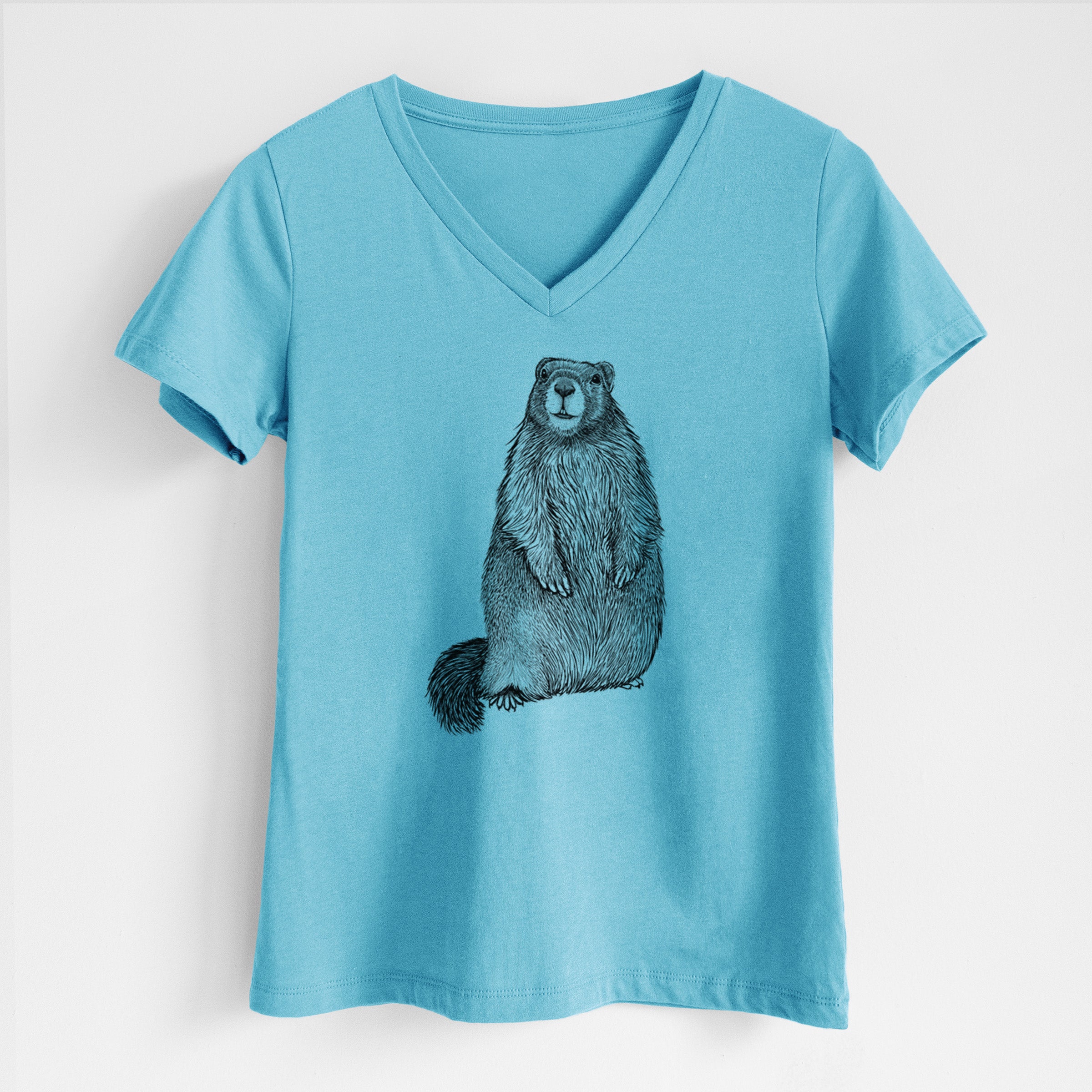 Yellow-bellied Marmot - Marmota flaviventris - Women's Lightweight Relaxed Fit 100% Cotton V-neck