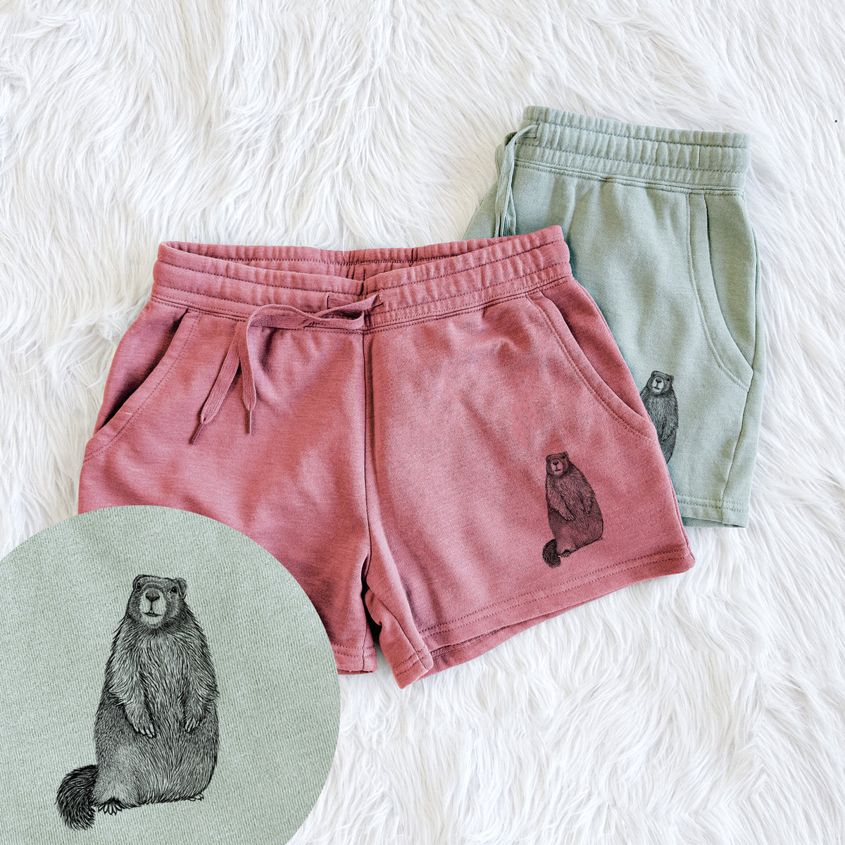 Yellow-bellied Marmot - Marmota flaviventris - Women&#39;s Cali Wave Shorts