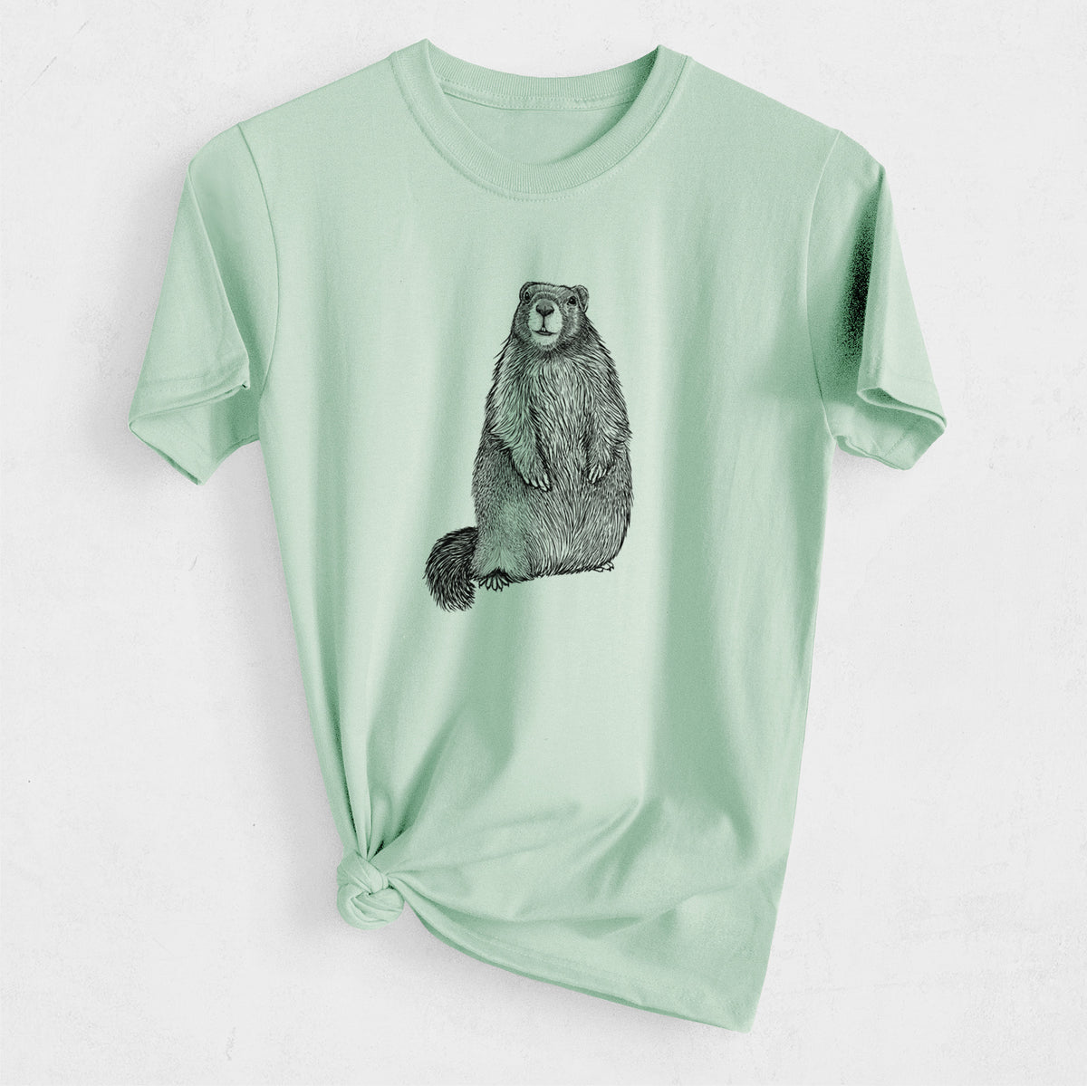 Yellow-bellied Marmot - Marmota flaviventris - Heavyweight Men&#39;s 100% Organic Cotton Tee