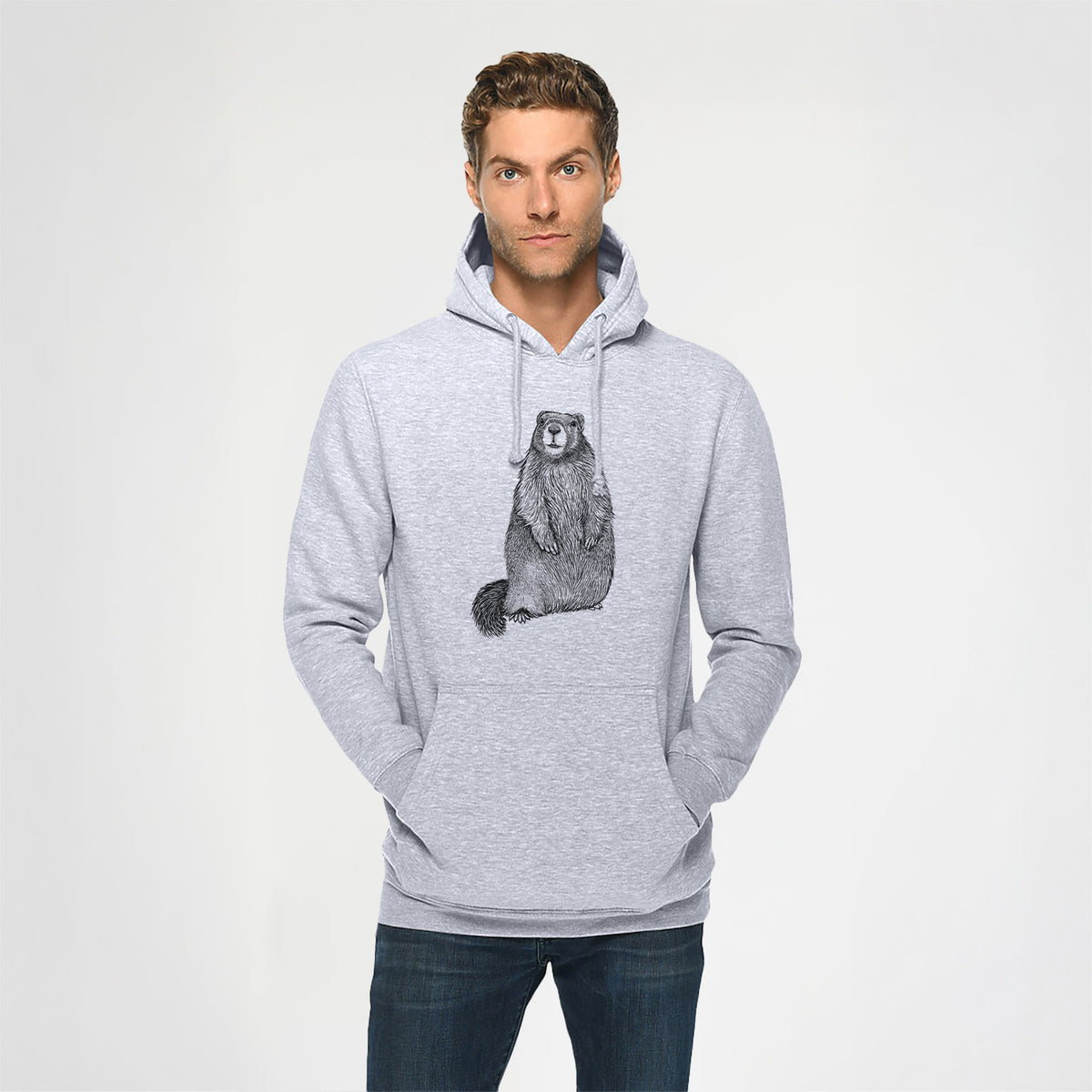 Yellow-bellied Marmot - Marmota flaviventris - Heavyweight Fleece Hoodie