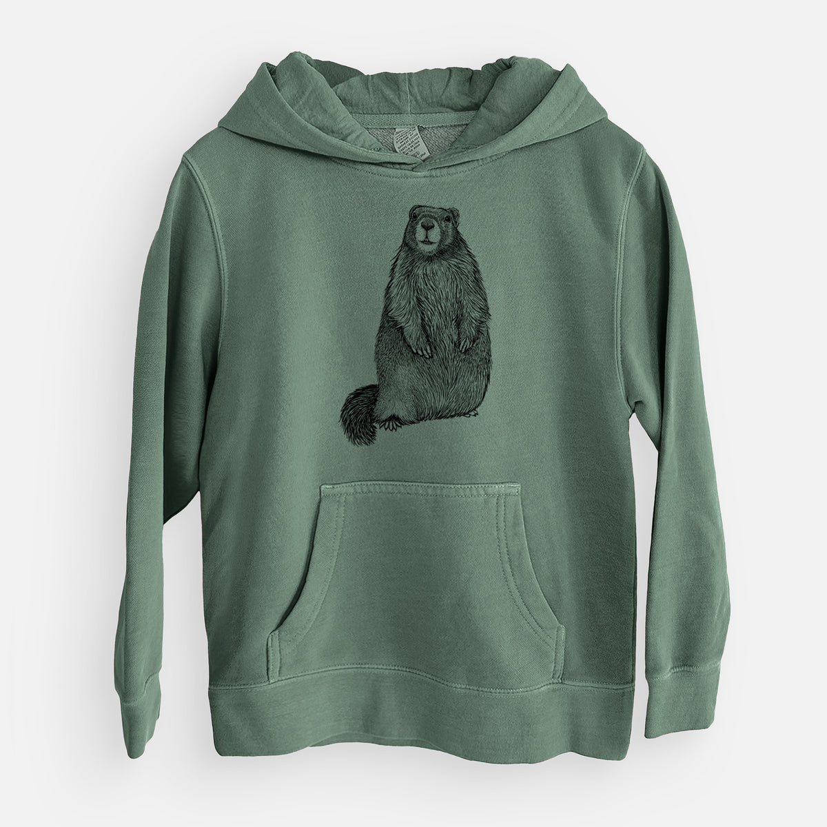 Yellow-bellied Marmot - Marmota flaviventris - Youth Pigment Dyed Hoodie