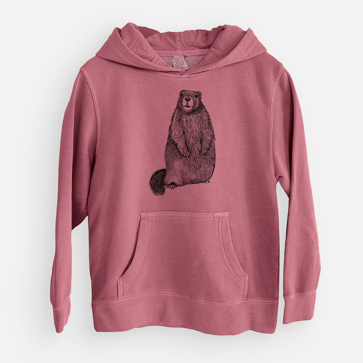Yellow-bellied Marmot - Marmota flaviventris - Youth Pigment Dyed Hoodie