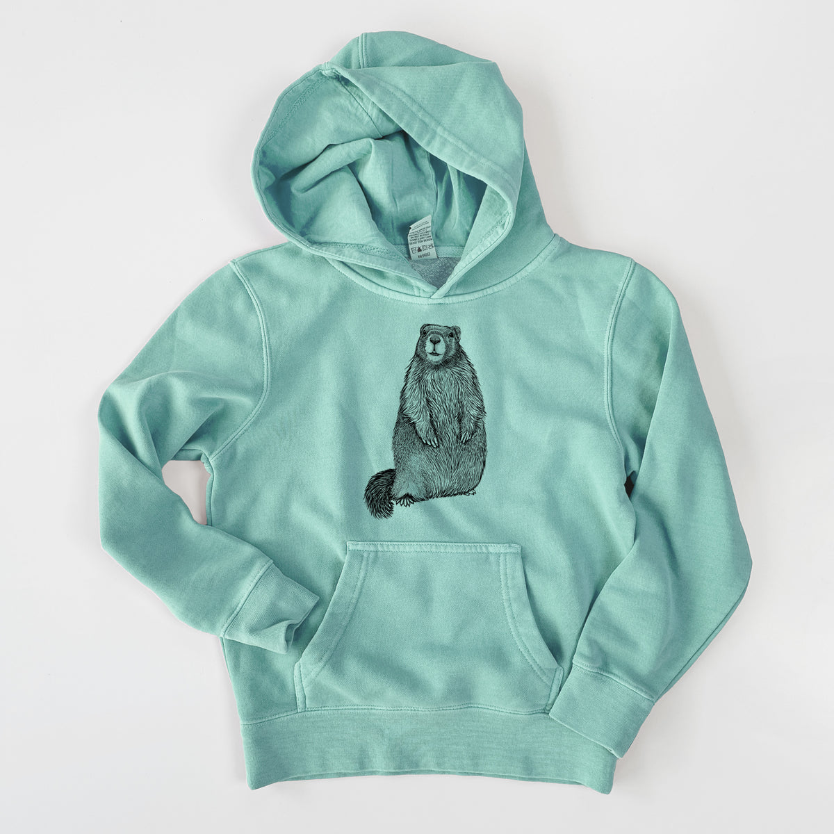 Yellow-bellied Marmot - Marmota flaviventris - Youth Pigment Dyed Hoodie