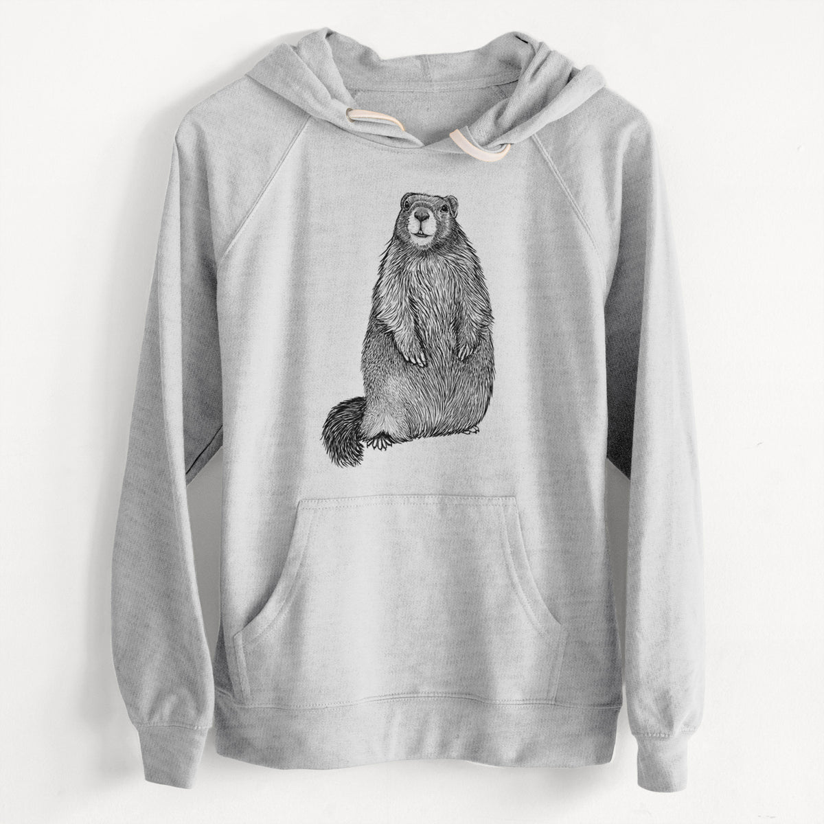 CLEARANCE - Yellow-bellied Marmot - Marmota flaviventris  - Unisex Slim Fit Loopback Terry Hoodie