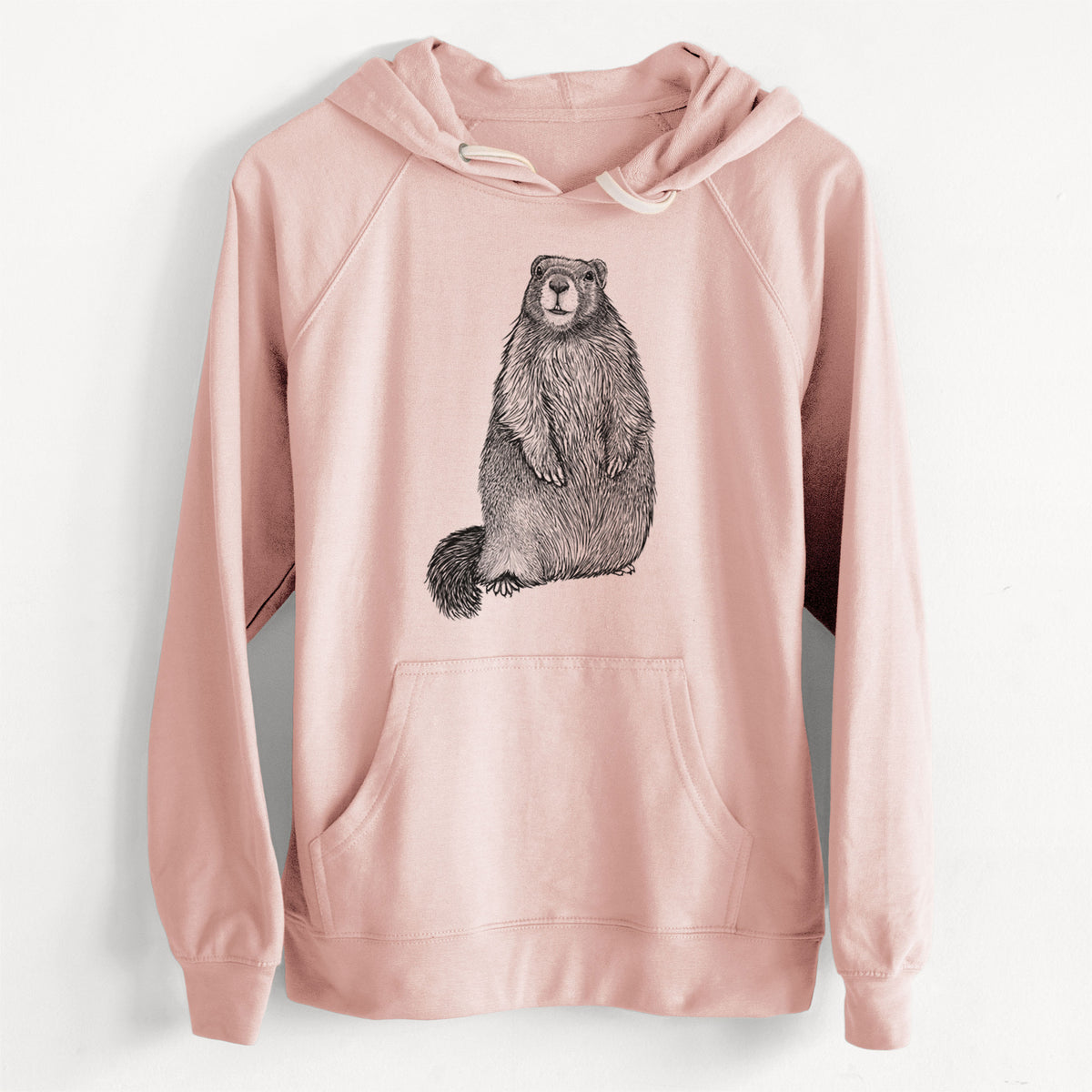 CLEARANCE - Yellow-bellied Marmot - Marmota flaviventris  - Unisex Slim Fit Loopback Terry Hoodie