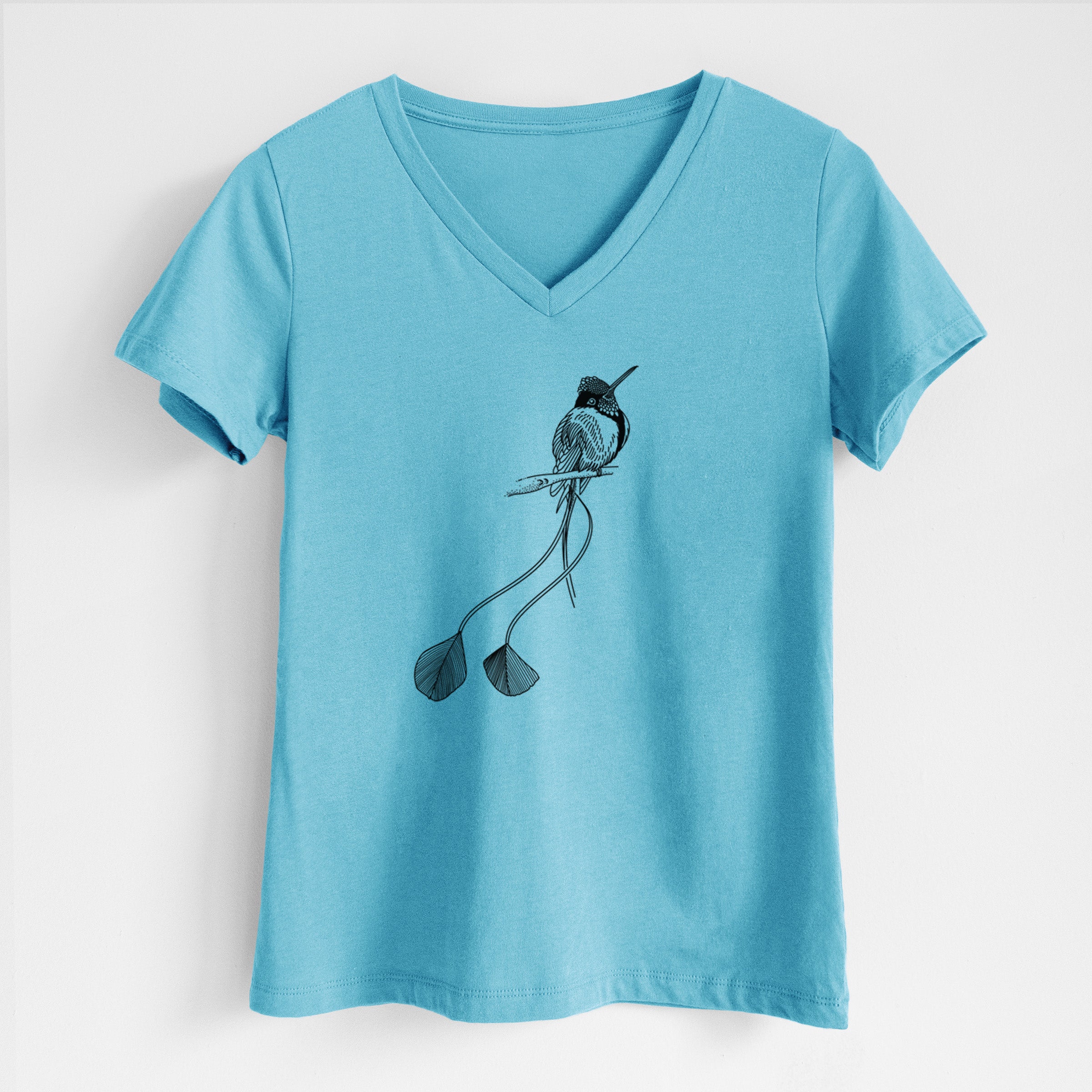 Marvelous Spatuletail Hummingbird - Women's Lightweight Relaxed Fit 100% Cotton V-neck