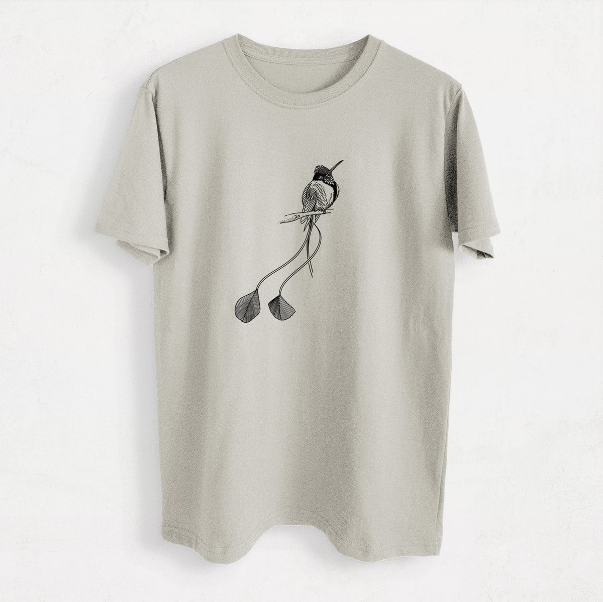 Marvelous Spatuletail Hummingbird - Heavyweight Men&#39;s 100% Organic Cotton Tee