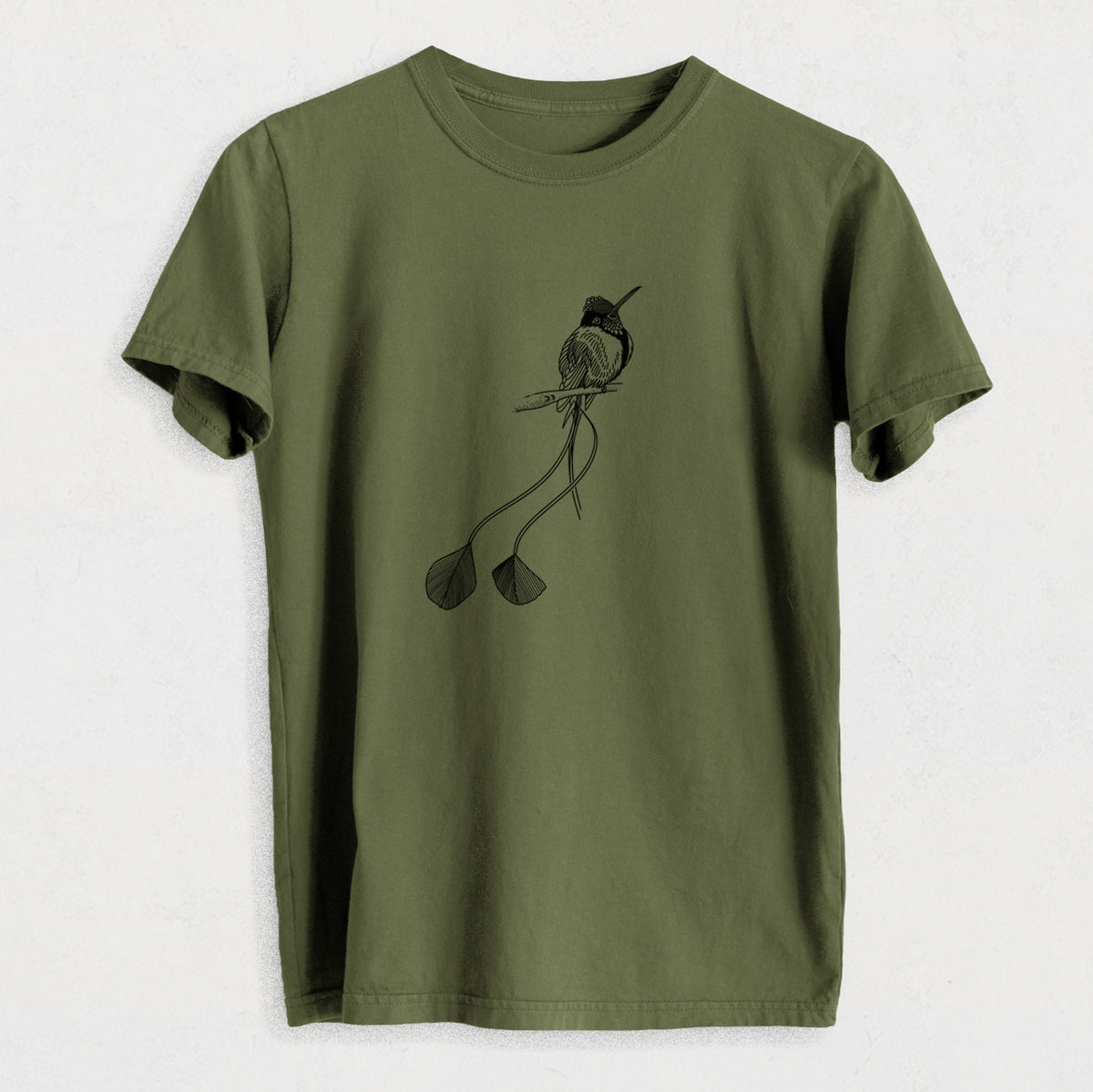 Marvelous Spatuletail Hummingbird - Heavyweight Men&#39;s 100% Organic Cotton Tee