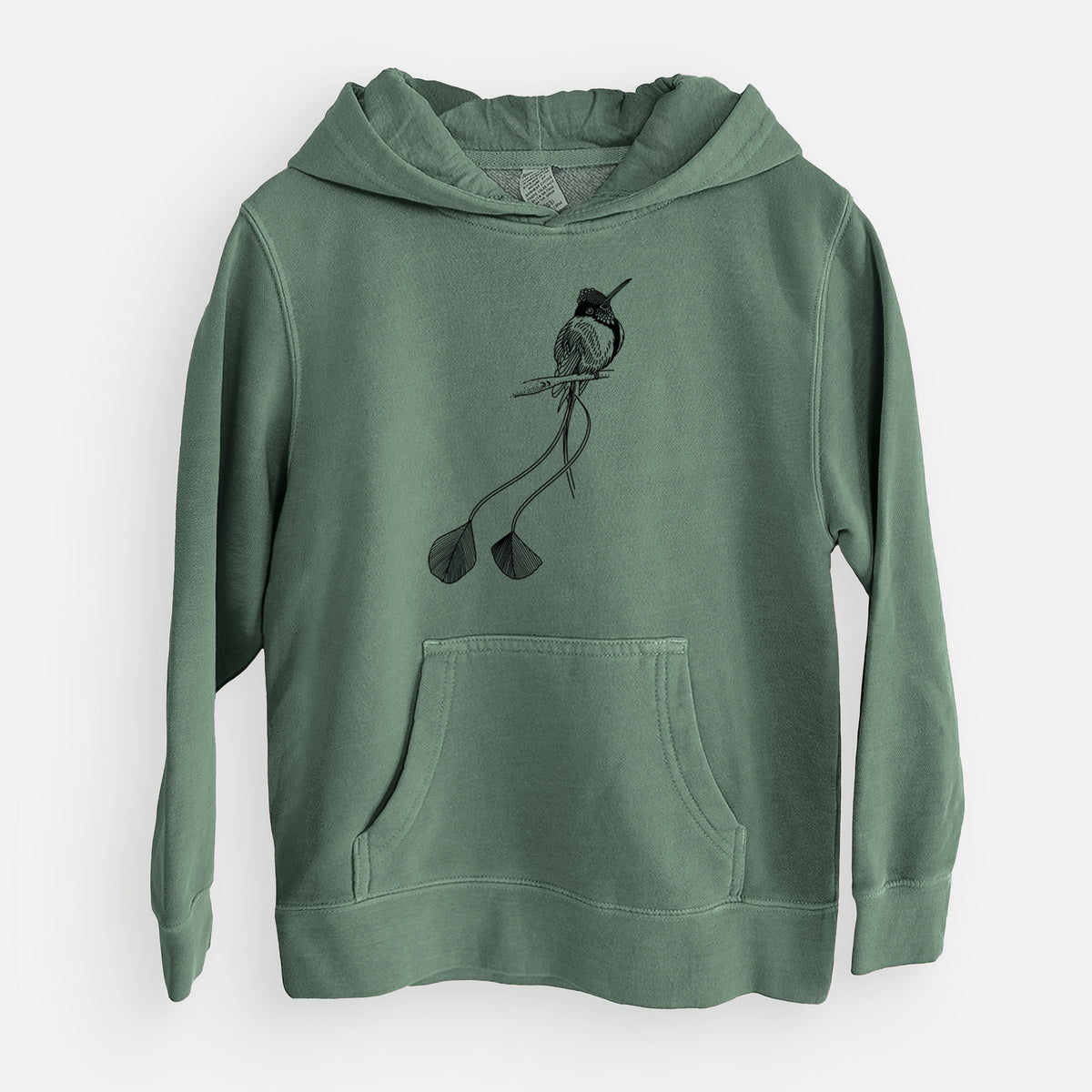 Marvelous Spatuletail Hummingbird - Youth Pigment Dyed Hoodie
