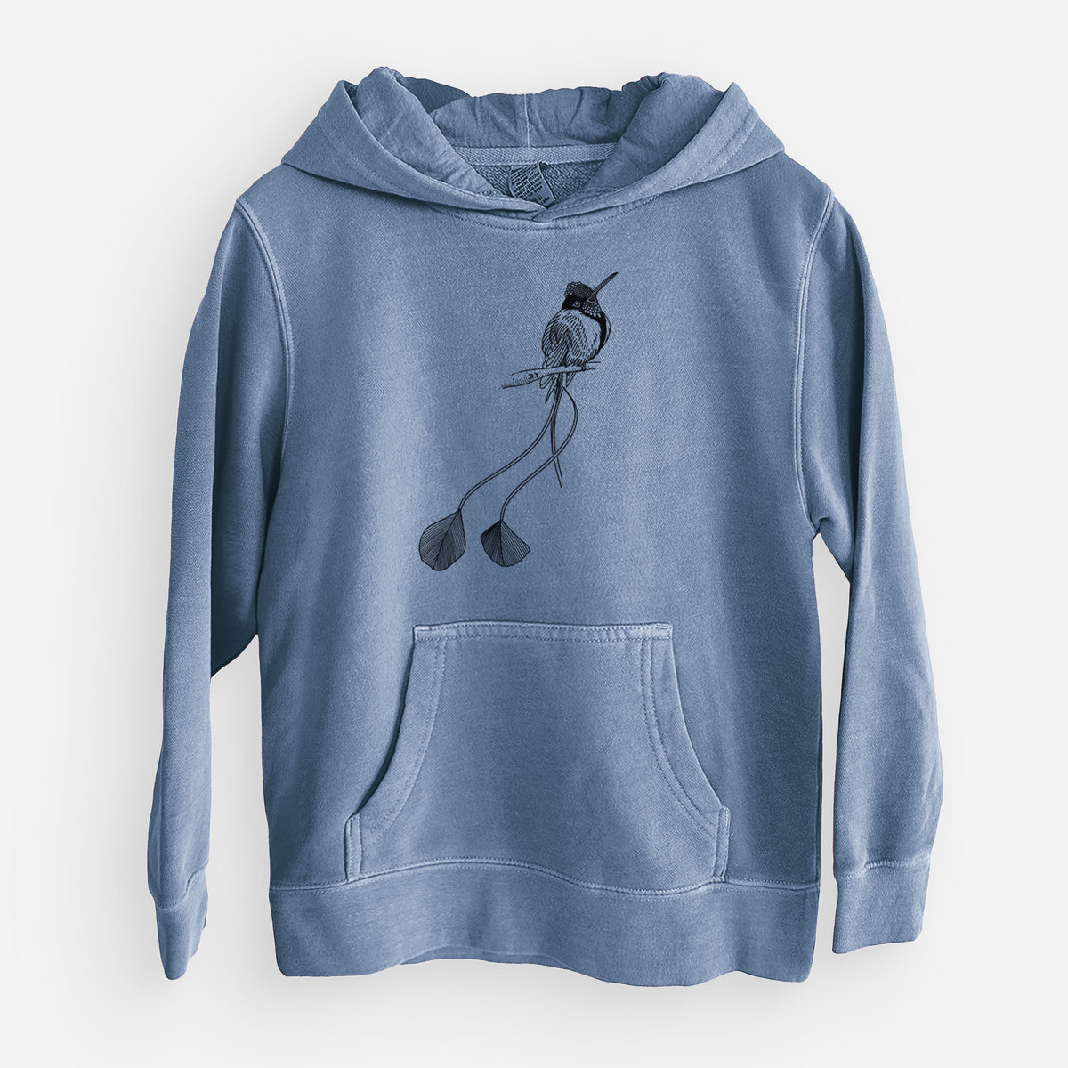 Marvelous Spatuletail Hummingbird - Youth Pigment Dyed Hoodie