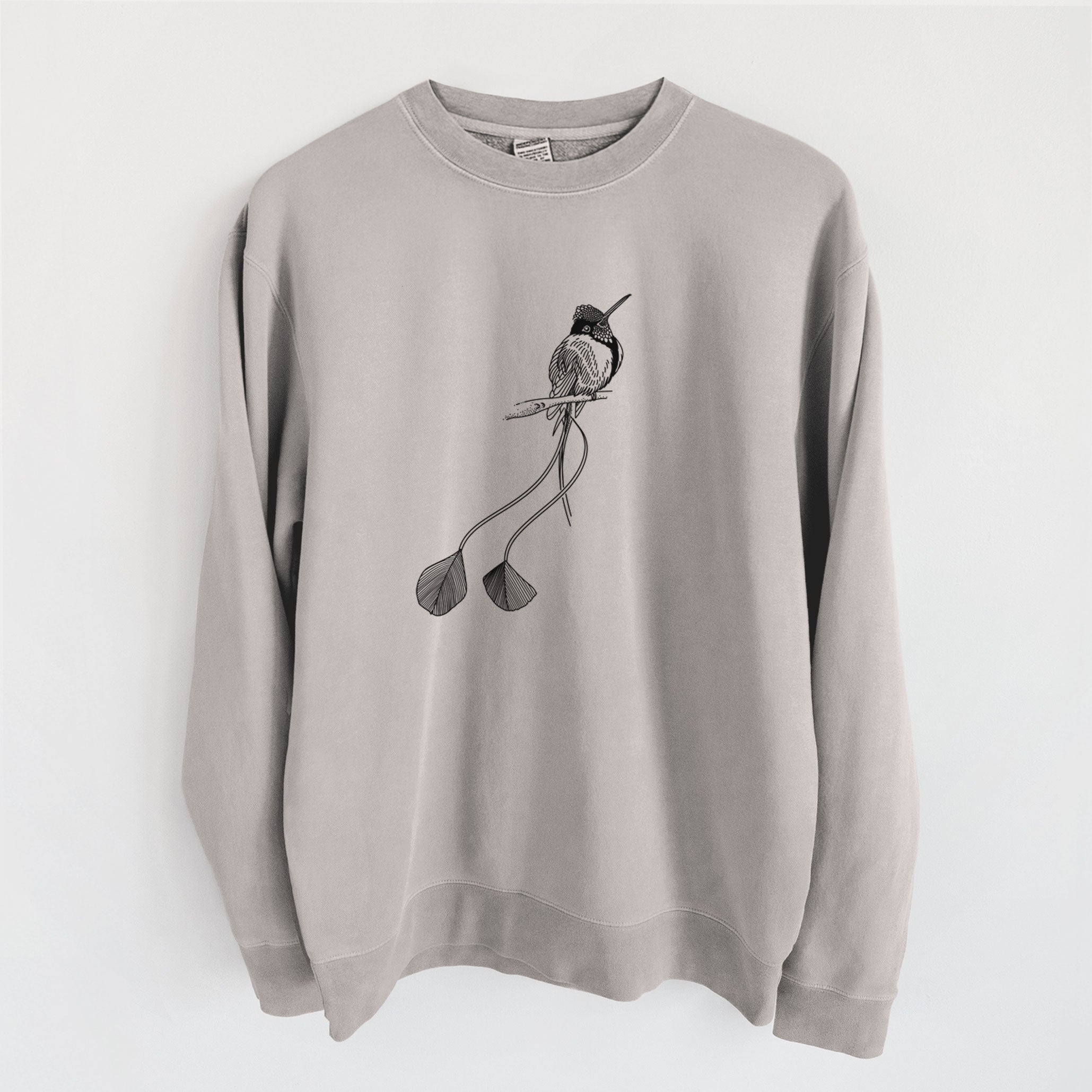 Marvelous Spatuletail Hummingbird - Unisex Pigment Dyed Crew Sweatshirt