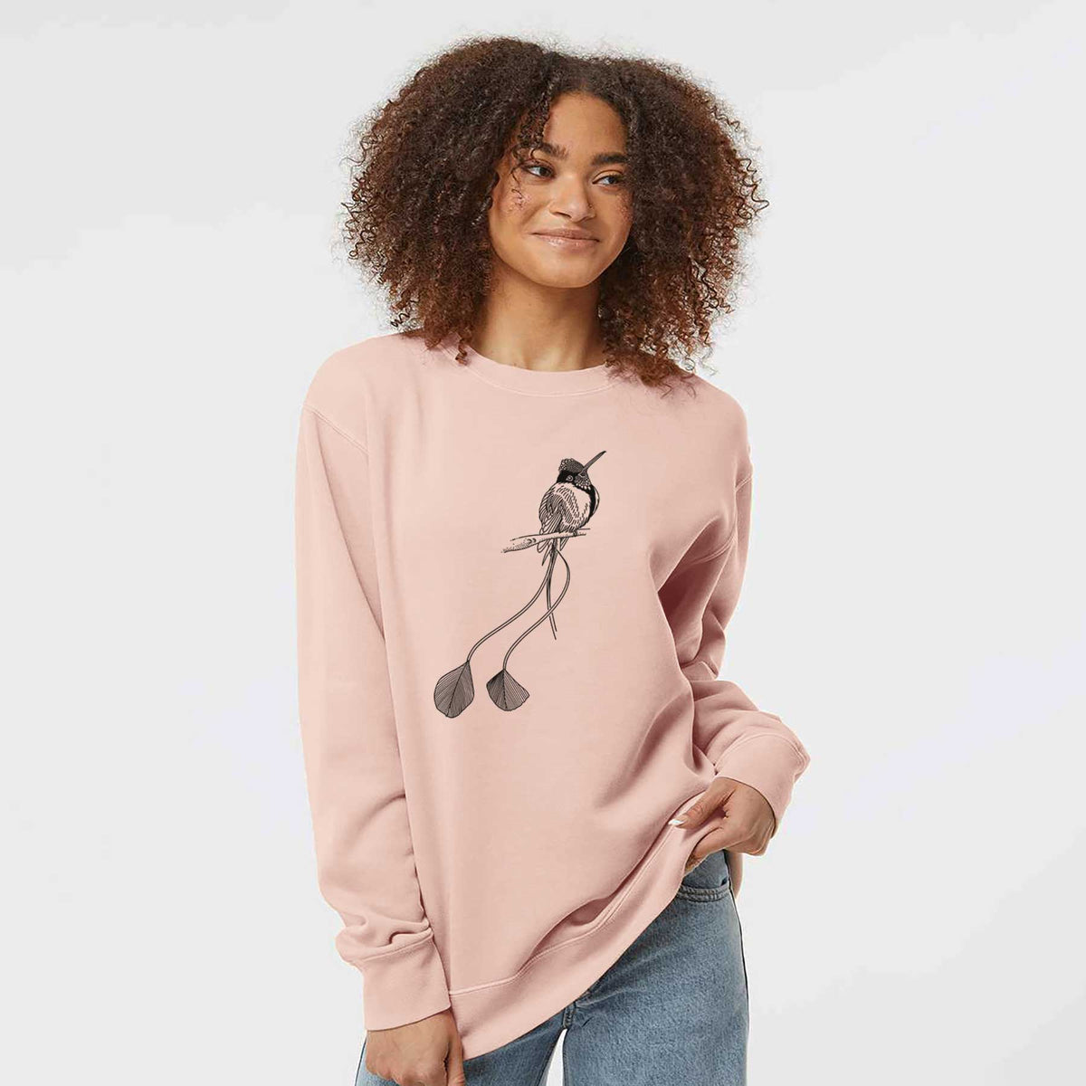 Marvelous Spatuletail Hummingbird - Unisex Pigment Dyed Crew Sweatshirt