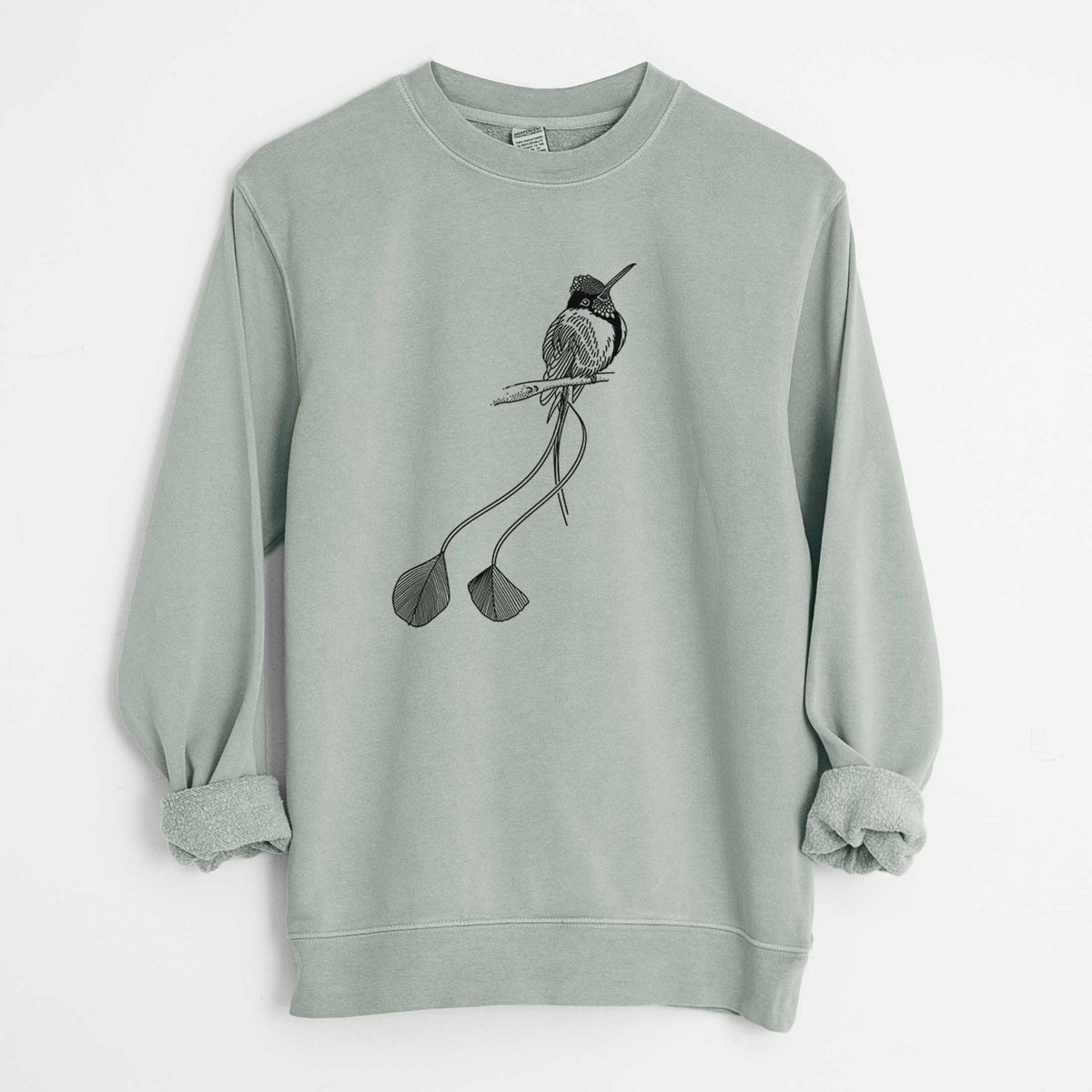 Marvelous Spatuletail Hummingbird - Unisex Pigment Dyed Crew Sweatshirt