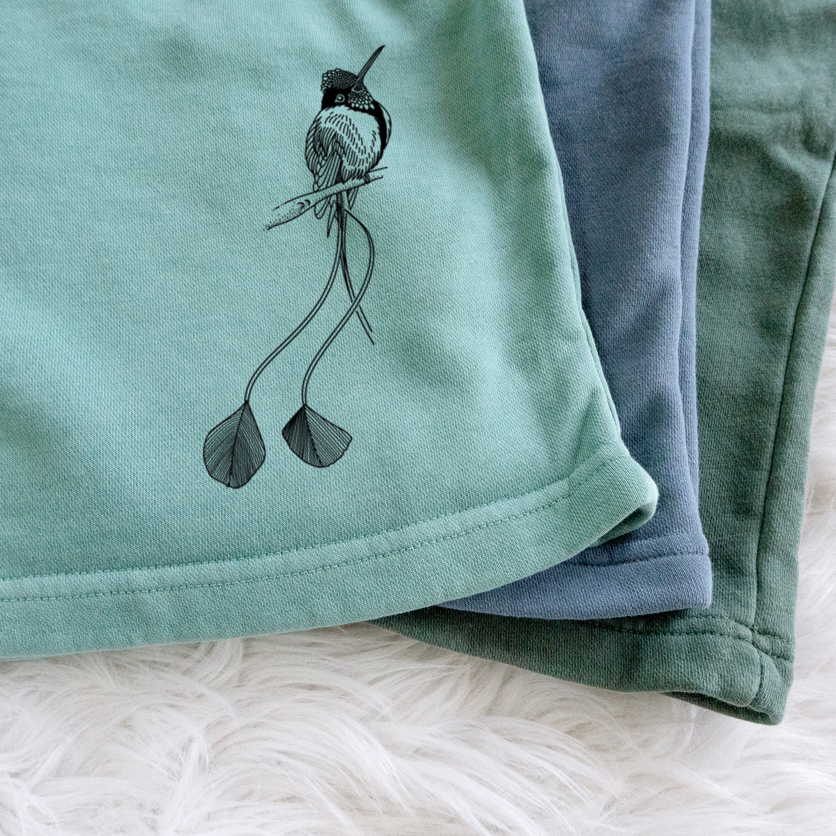 Marvelous Spatuletail Hummingbird - Unisex Pigment Dyed Shorts
