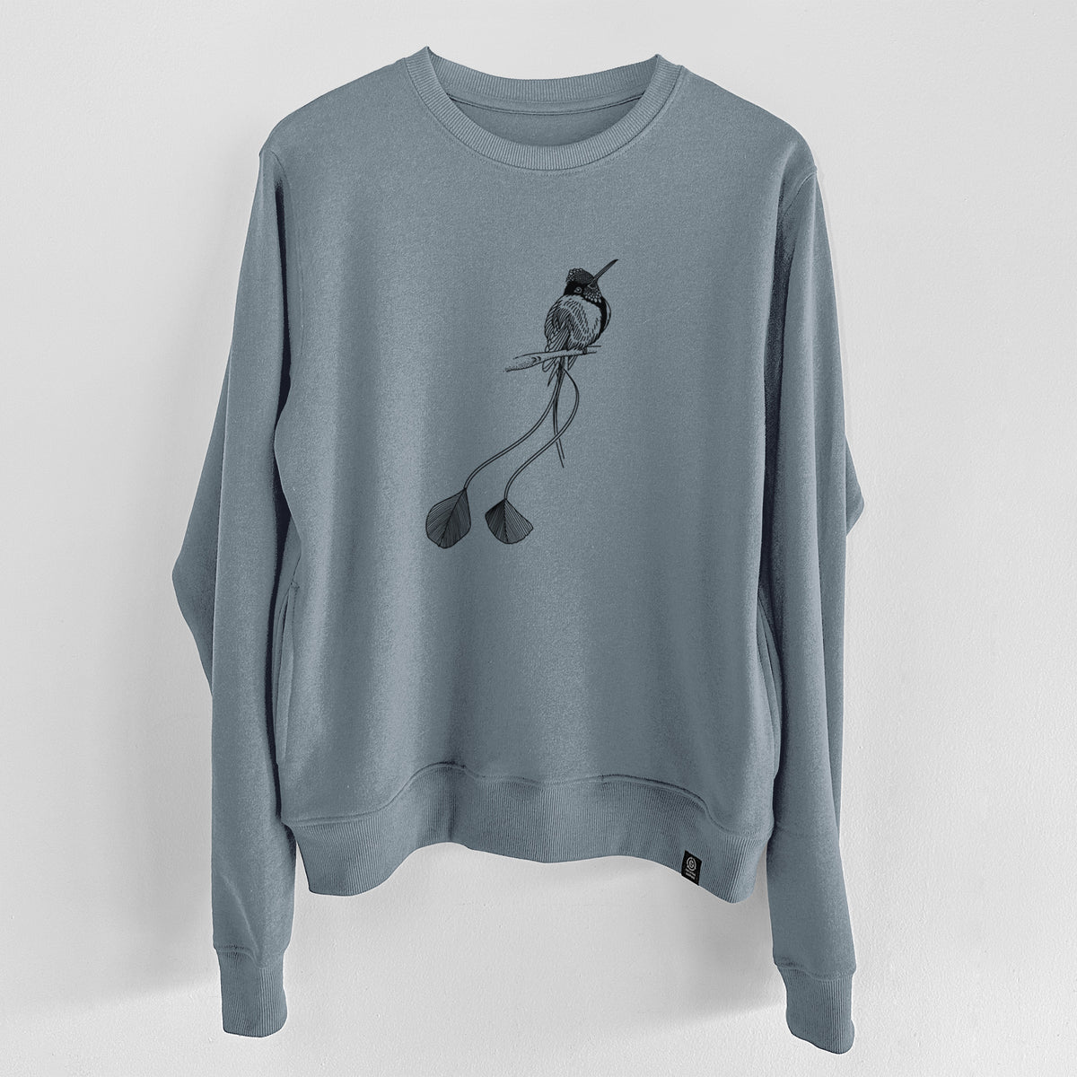 Marvelous Spatuletail Hummingbird  - Unisex Reclaimed Crewneck Sweatshirt