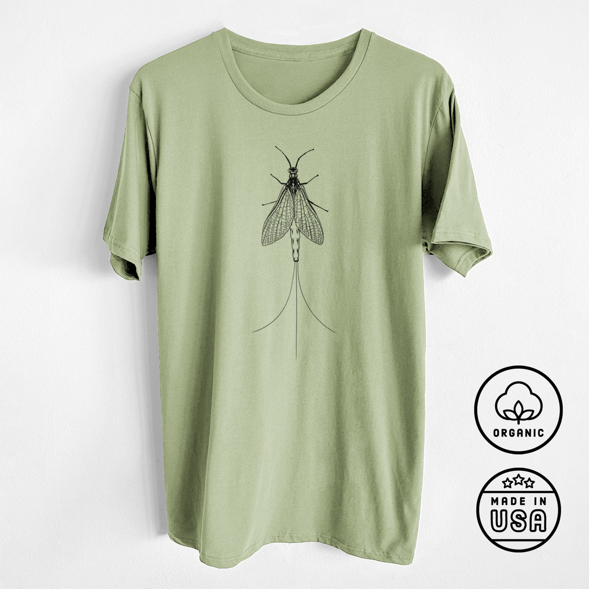 CLOSEOUT - Ephemera Danica - Mayfly - Unisex Crewneck - Made in USA - 100% Organic Cotton