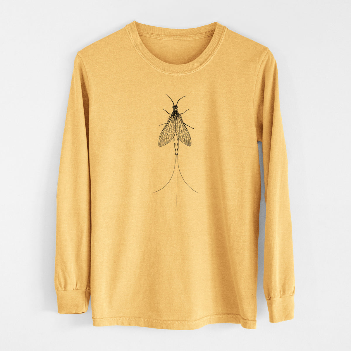 Ephemera Danica - Mayfly - Men&#39;s Heavyweight 100% Cotton Long Sleeve