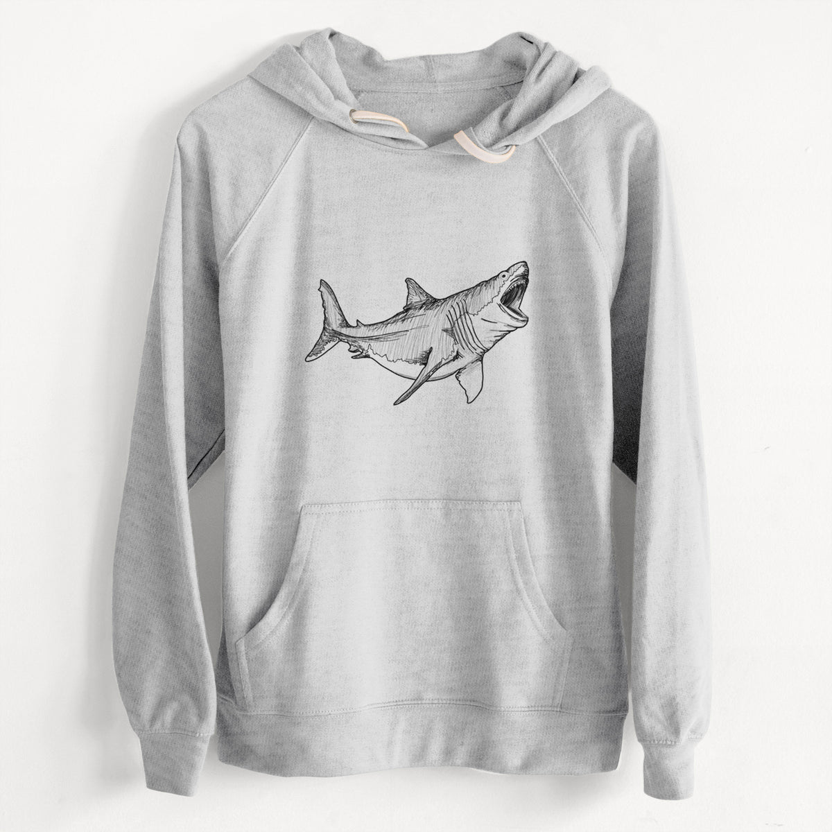 CLEARANCE - Megalodon - Otodus Megalodon  - Unisex Slim Fit Loopback Terry Hoodie