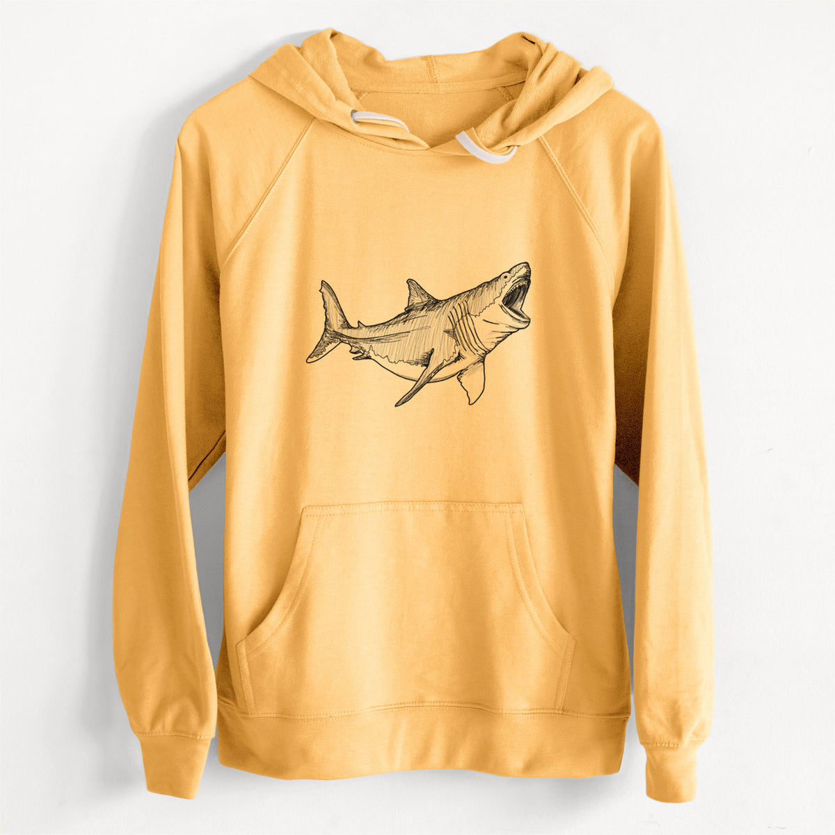 CLEARANCE - Megalodon - Otodus Megalodon  - Unisex Slim Fit Loopback Terry Hoodie