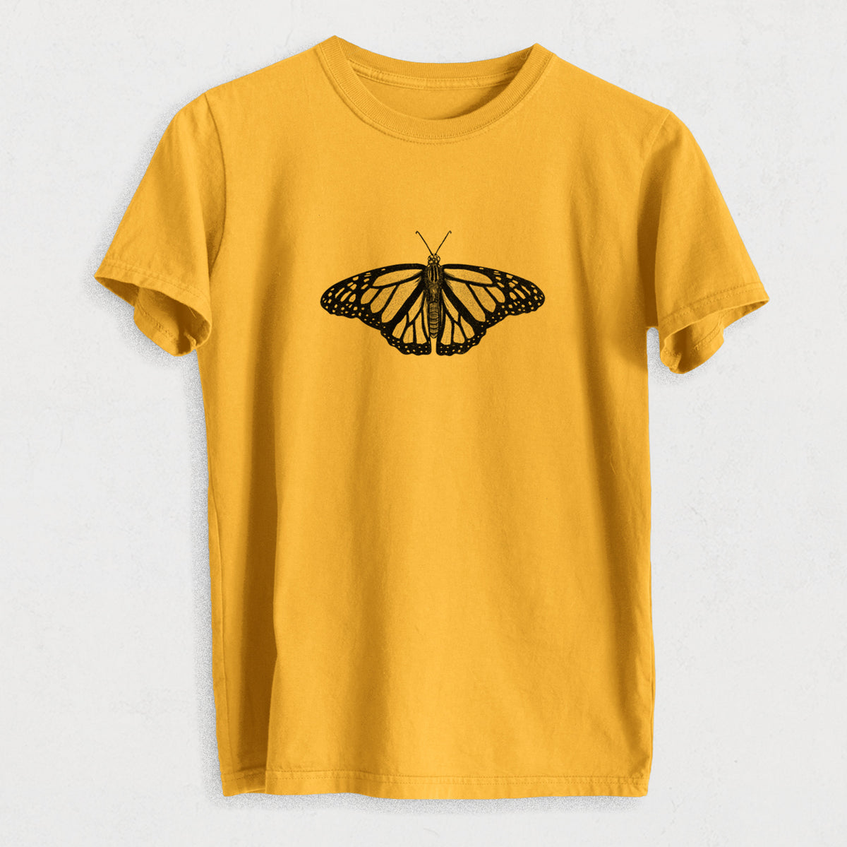Danaus plexippus - Monarch Butterfly - Heavyweight Men&#39;s 100% Organic Cotton Tee