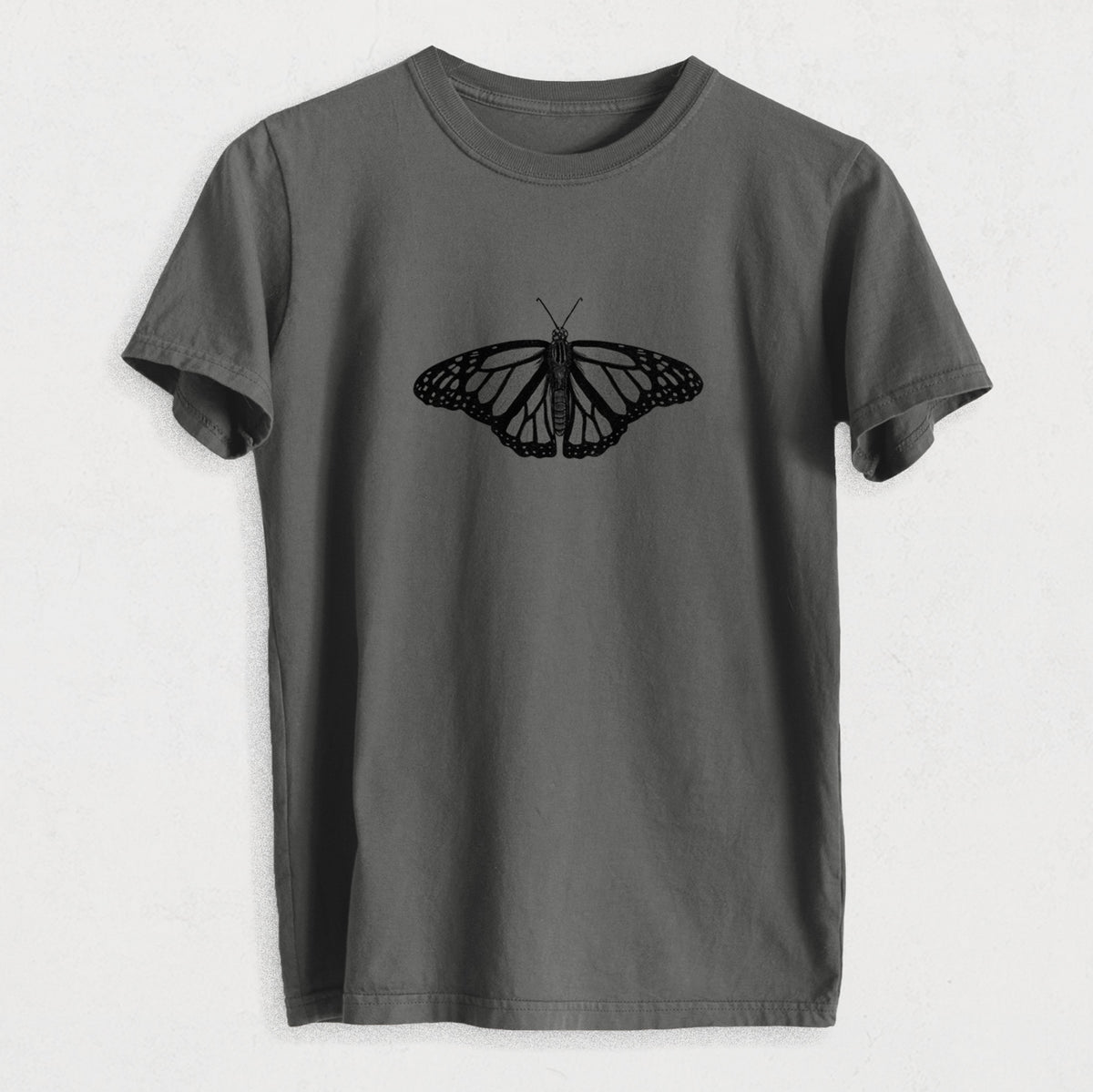 Danaus plexippus - Monarch Butterfly - Heavyweight Men&#39;s 100% Organic Cotton Tee