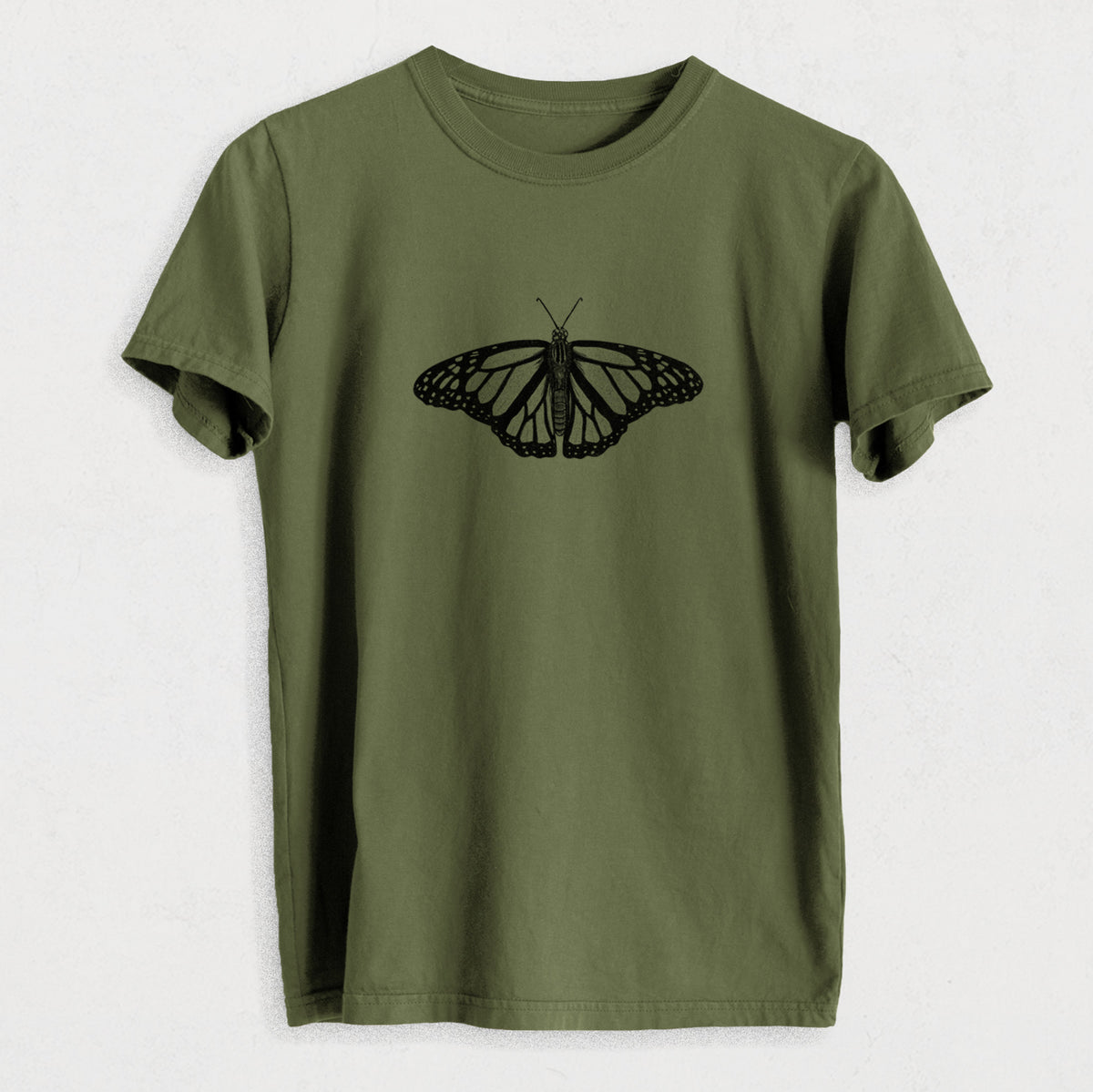 Danaus plexippus - Monarch Butterfly - Heavyweight Men&#39;s 100% Organic Cotton Tee