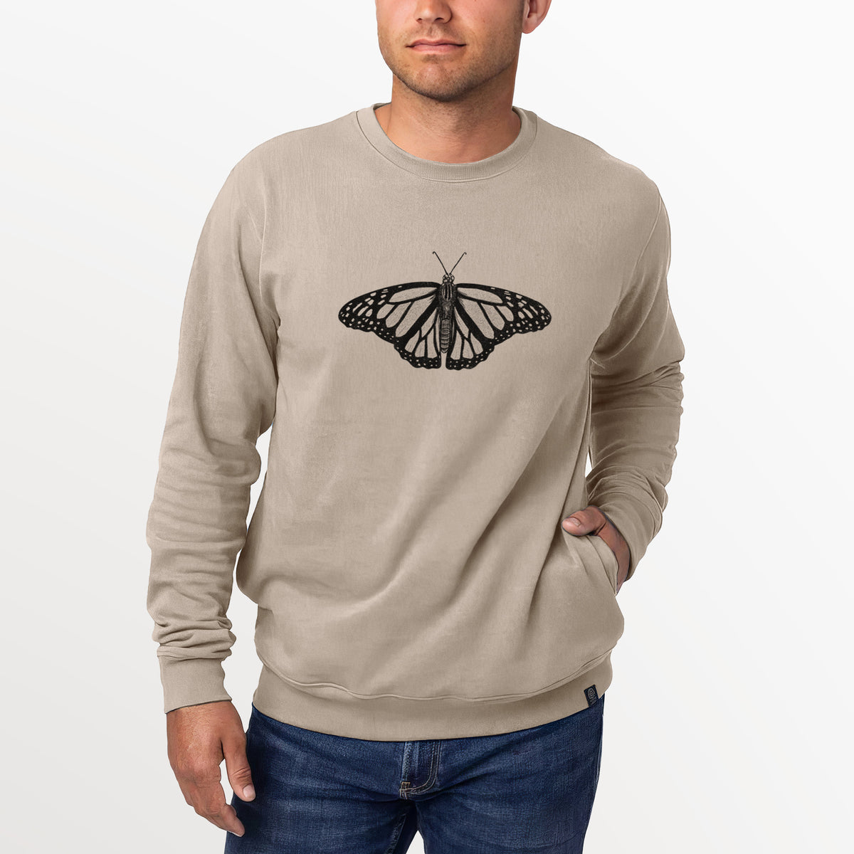 Danaus plexippus - Monarch Butterfly  - Unisex Reclaimed Crewneck Sweatshirt