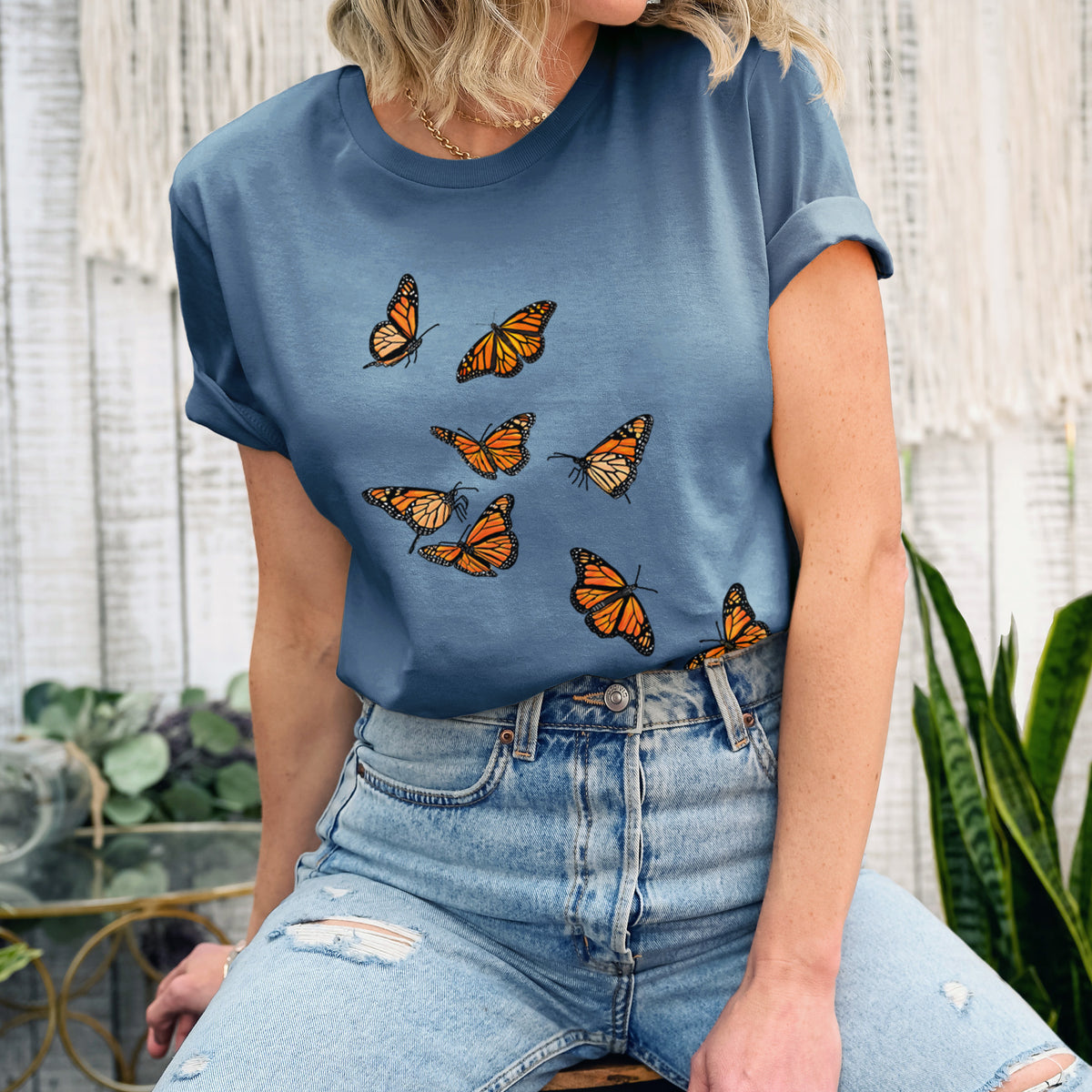 Monarch Migration - Lightweight 100% Cotton Unisex Crewneck