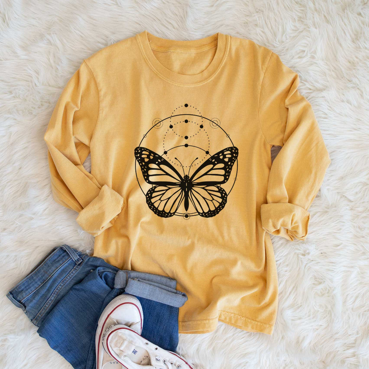 Monarch Symmetry - Men&#39;s Heavyweight 100% Cotton Long Sleeve