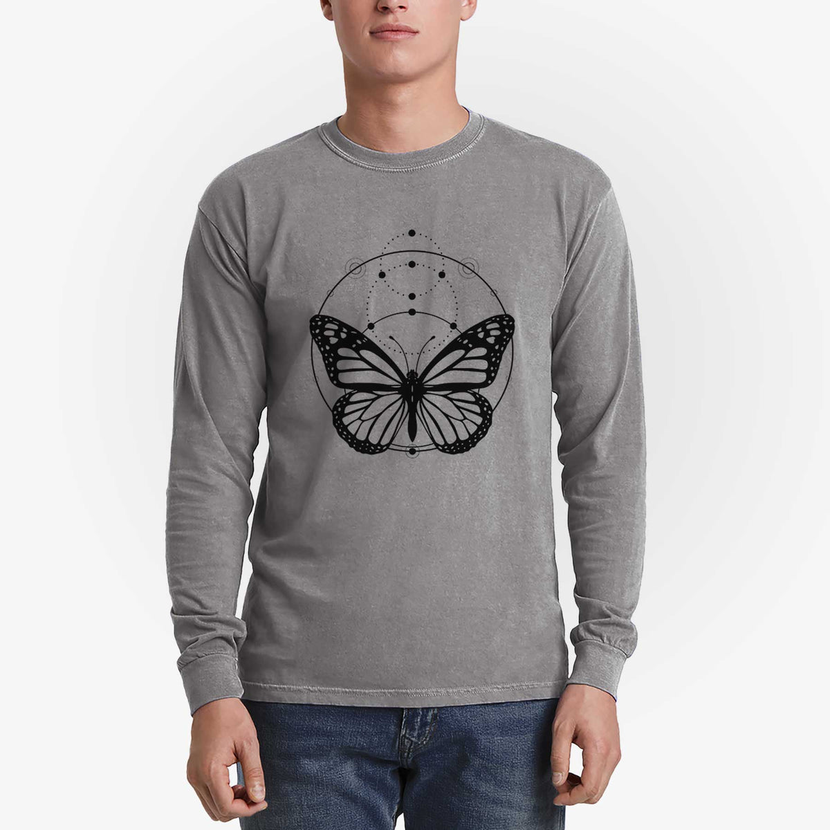 Monarch Symmetry - Men&#39;s Heavyweight 100% Cotton Long Sleeve