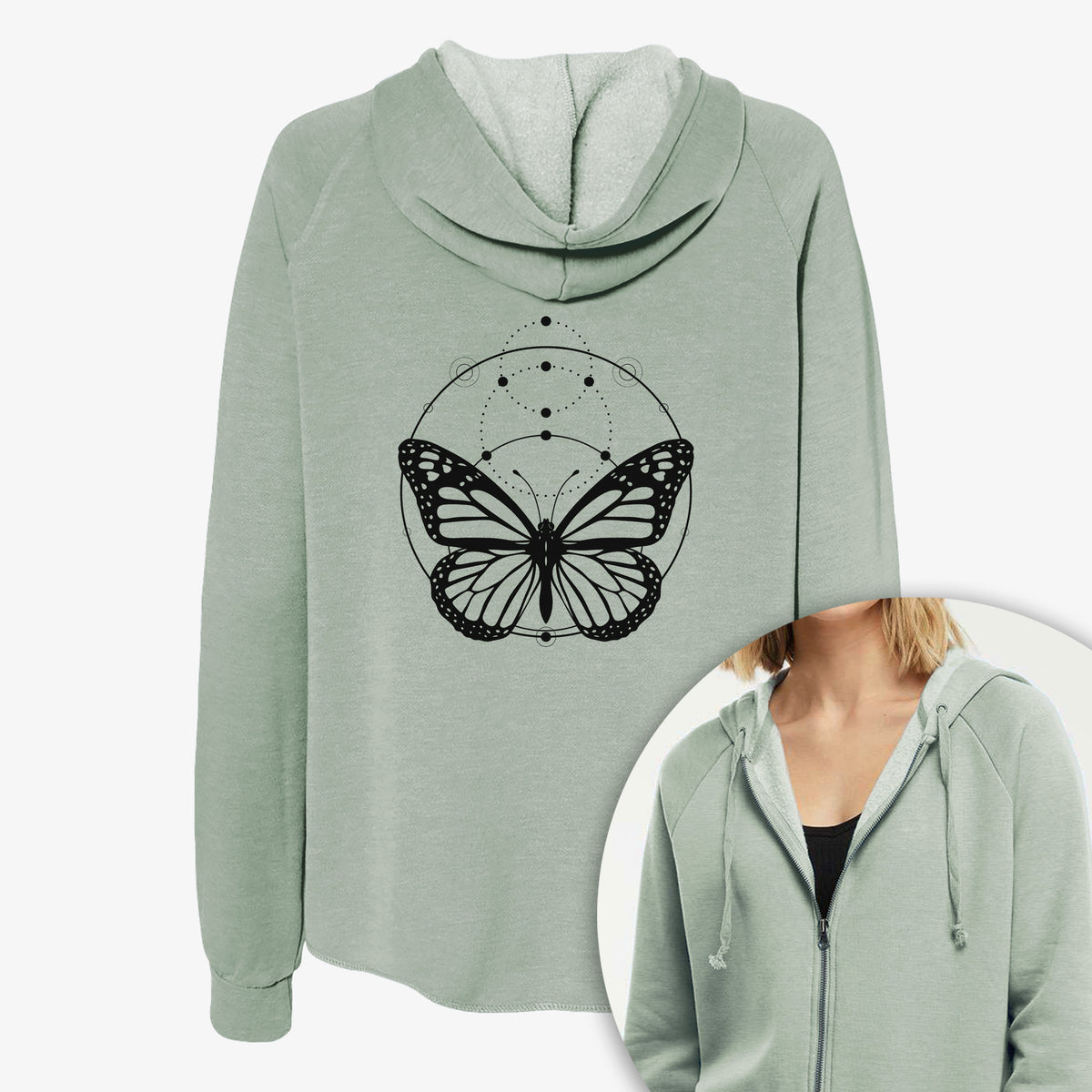 Monarch Symmetry - Women's Cali Wave Zip-Up Sweatshirt