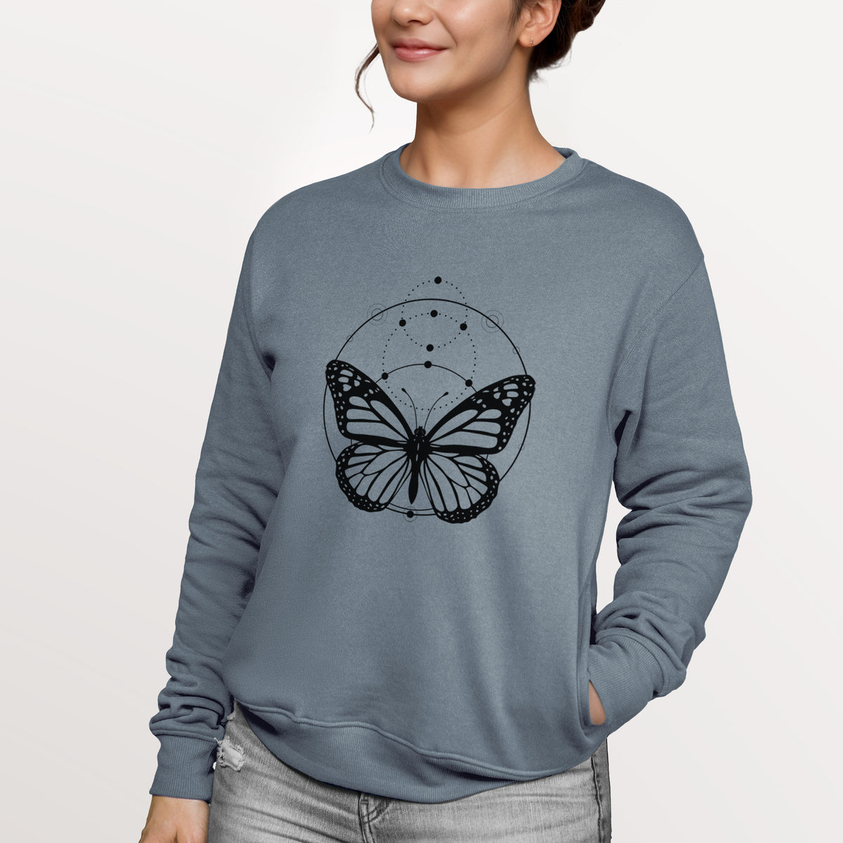 Monarch Symmetry  - Unisex Reclaimed Crewneck Sweatshirt