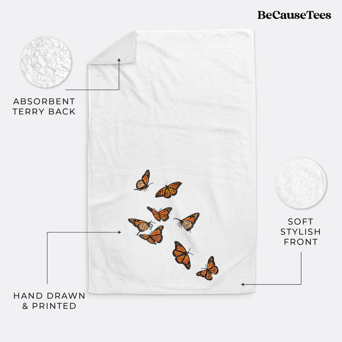Monarch Migration - Premium Hand Towel