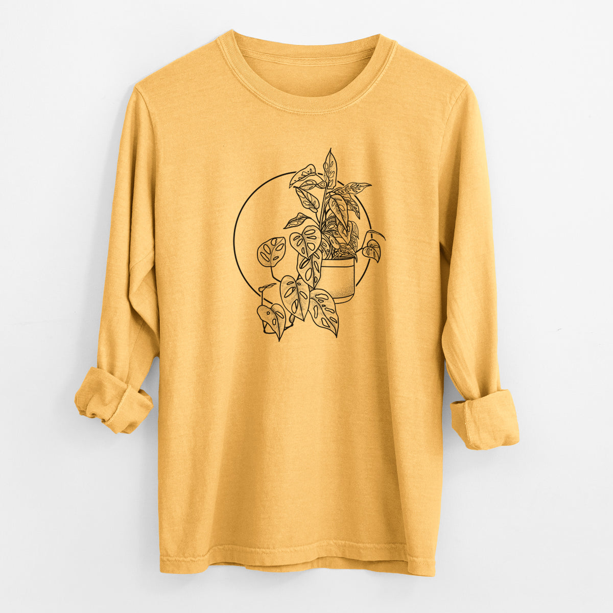 Monstera Adansonii - Men&#39;s Heavyweight 100% Cotton Long Sleeve