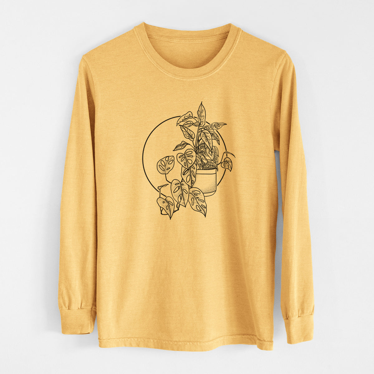 Monstera Adansonii - Men&#39;s Heavyweight 100% Cotton Long Sleeve