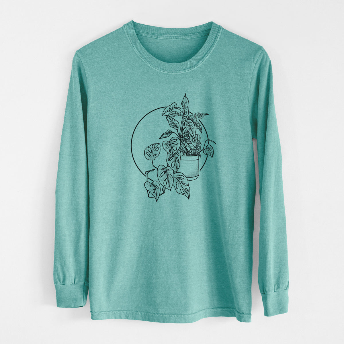 Monstera Adansonii - Men&#39;s Heavyweight 100% Cotton Long Sleeve