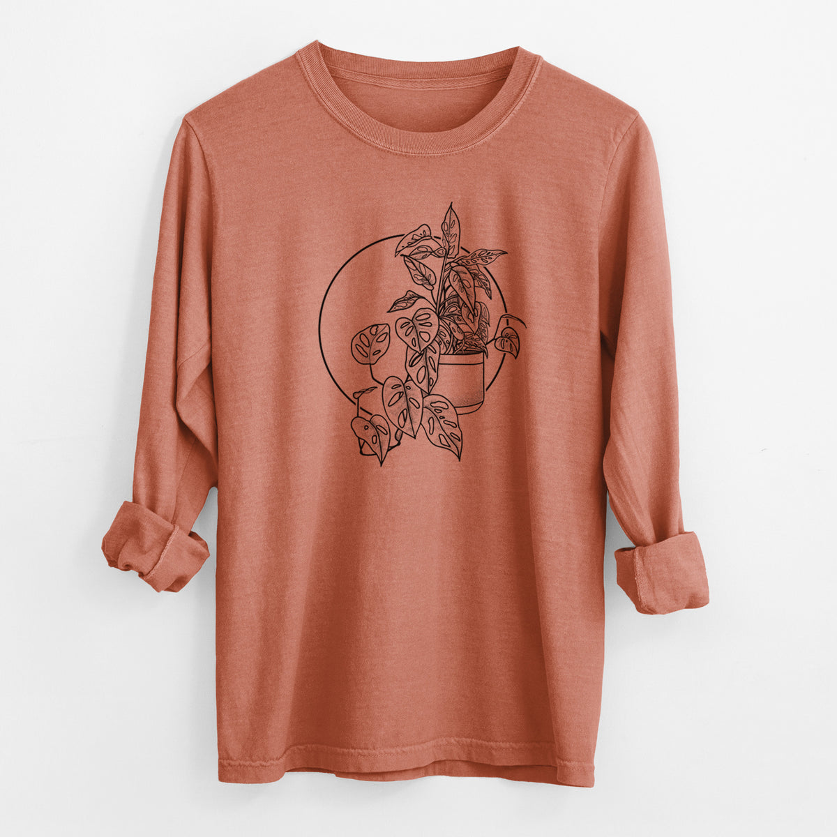 Monstera Adansonii - Men&#39;s Heavyweight 100% Cotton Long Sleeve