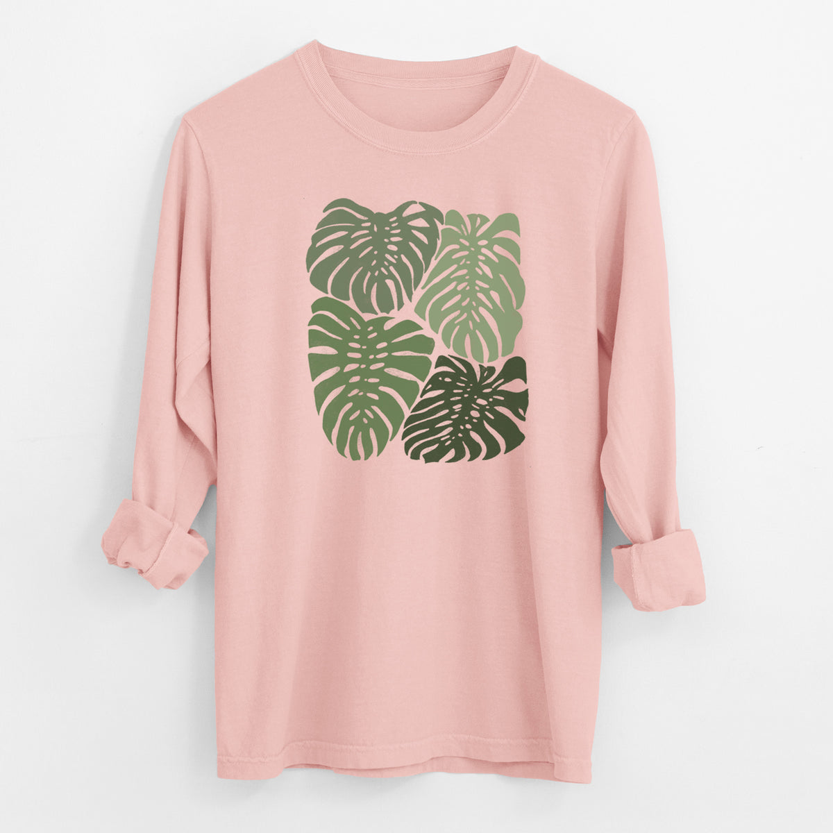 Monstera Vibes - Men&#39;s Heavyweight 100% Cotton Long Sleeve