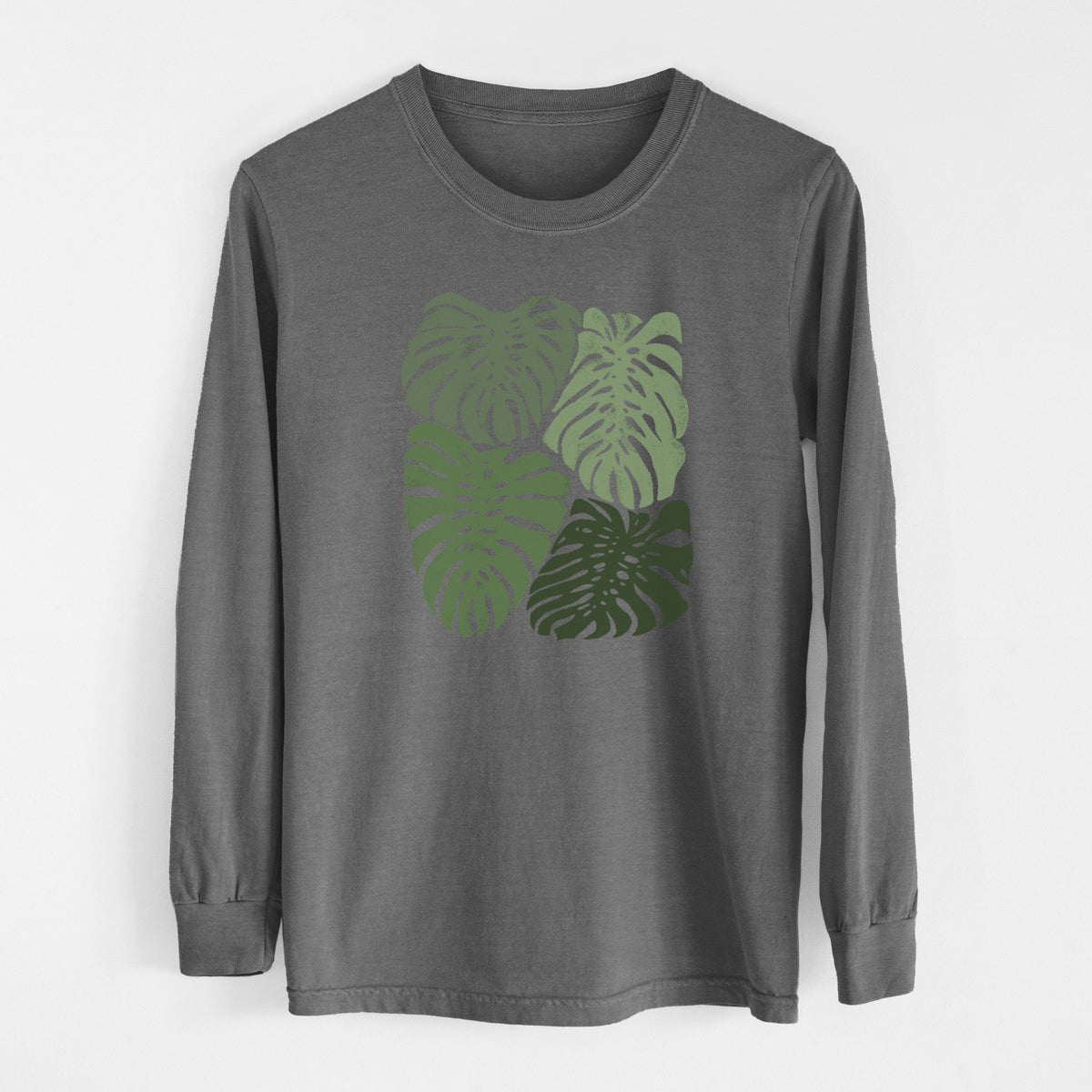 Monstera Vibes - Men&#39;s Heavyweight 100% Cotton Long Sleeve