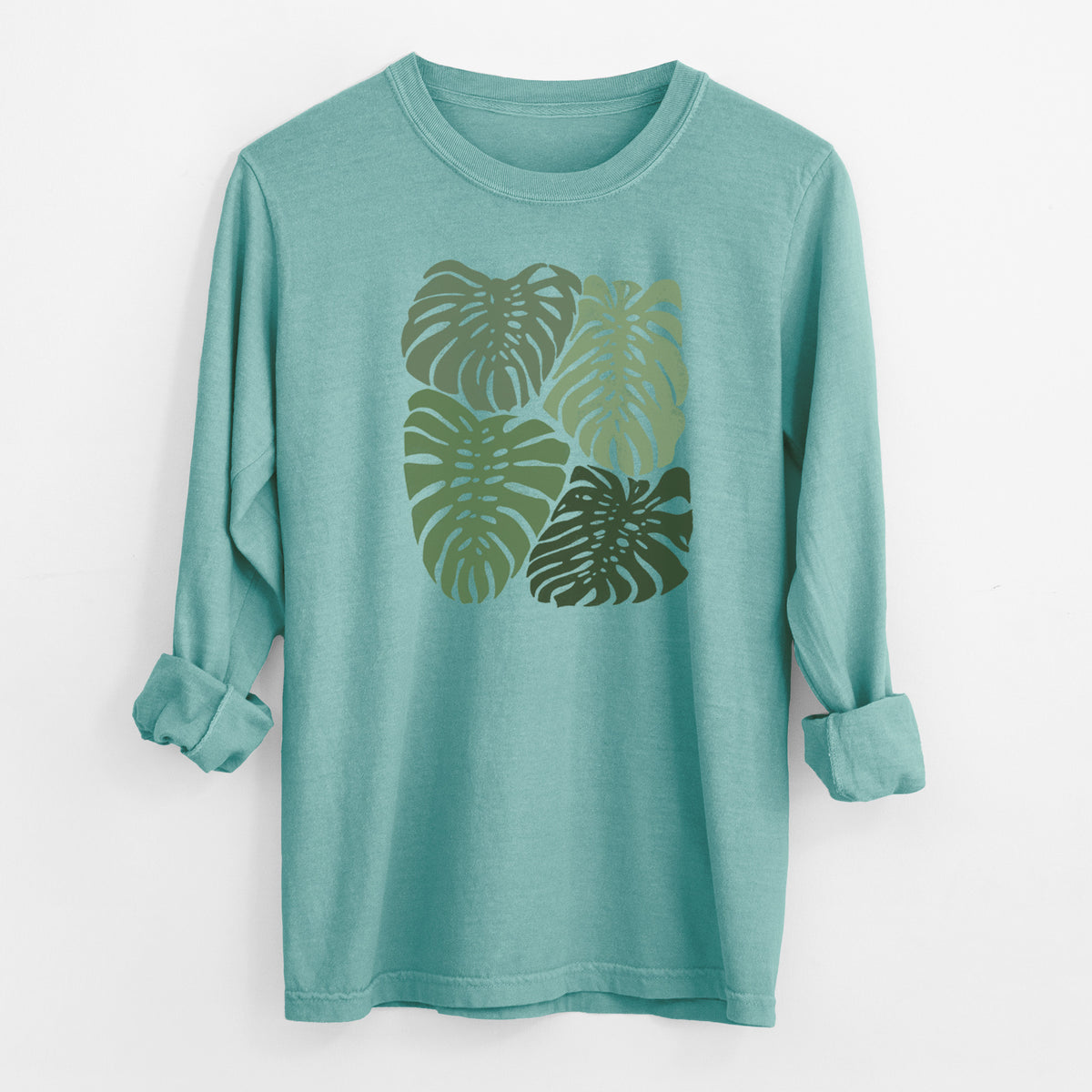 Monstera Vibes - Men&#39;s Heavyweight 100% Cotton Long Sleeve