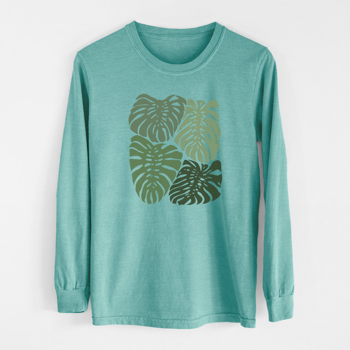 Monstera Vibes - Men&#39;s Heavyweight 100% Cotton Long Sleeve