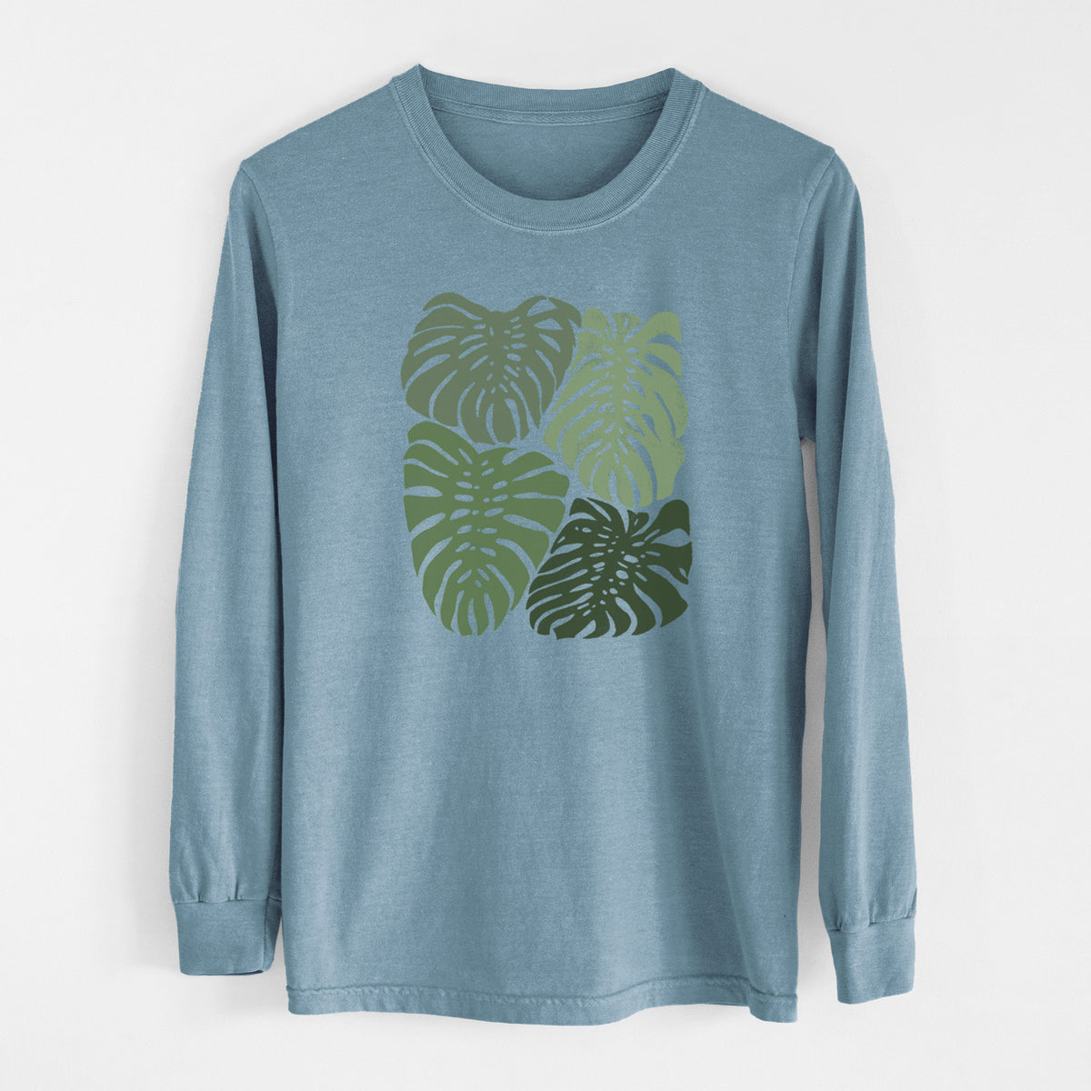 Monstera Vibes - Men&#39;s Heavyweight 100% Cotton Long Sleeve